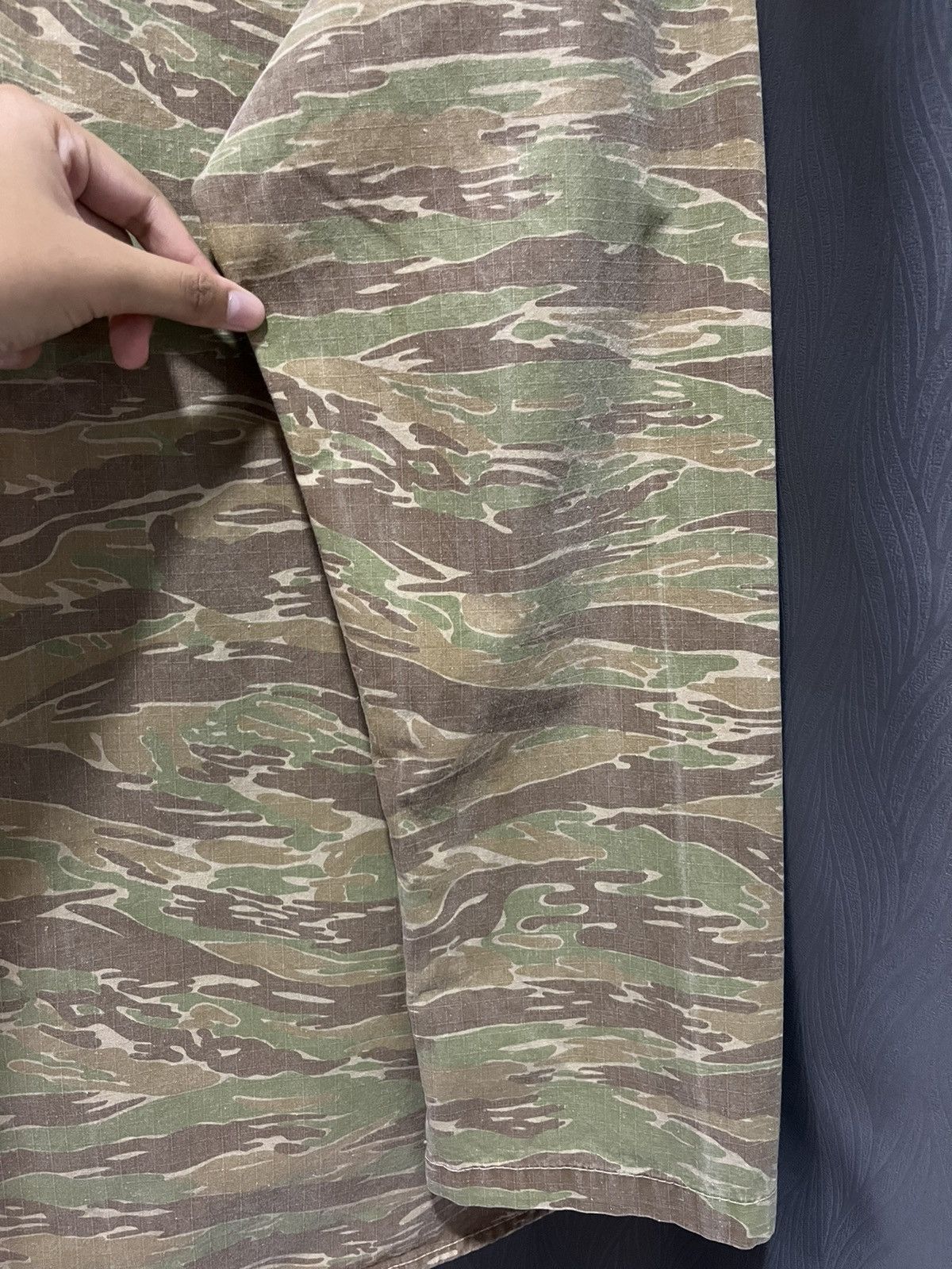 Vintage Denime Tiger Stripes Two Pockets Shirt