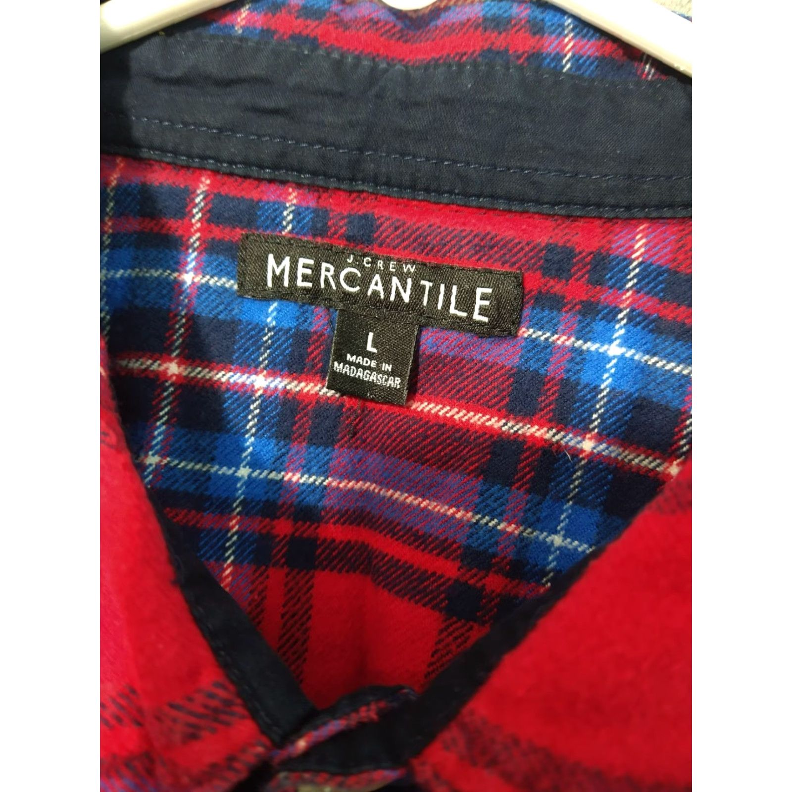 J.Crew J.CREW Mens Large Red Plaid Flannel 1/2 Zip Pullover Shirt Cotton Casual Size US L / EU 52-54 / 3 - 7 Thumbnail