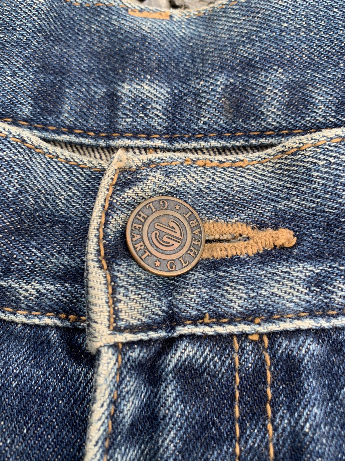 Kapital VINTAGE GL HEART RUSTY JAPANESE DISTRESSED DENIM Size US 28 / EU 44 - 10 Thumbnail