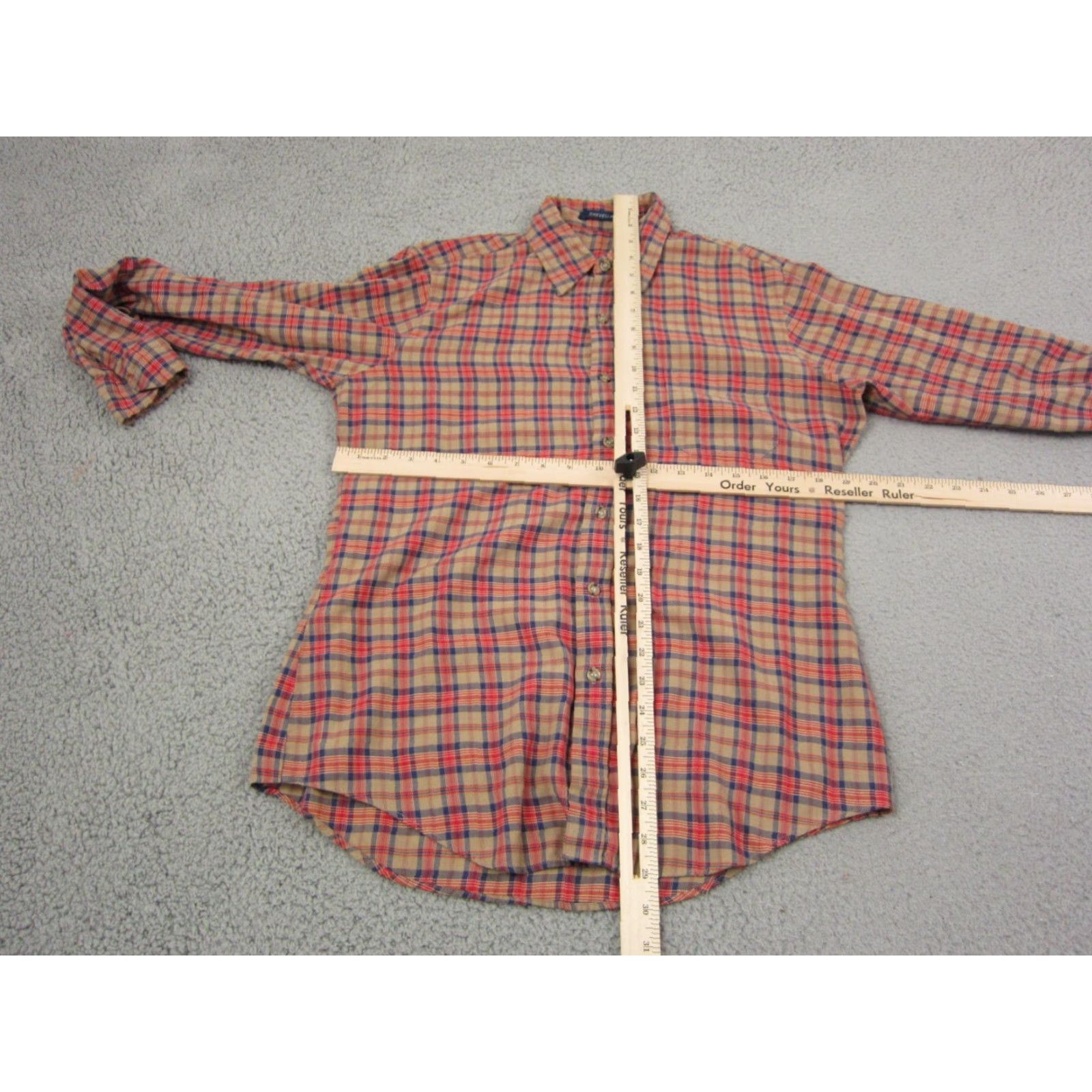 Arrow VINTAGE Arrow Shirt Adult M Red Plaid 80s 60s 70s Mens Button-Up Cotton Polyester Long Sleeve Collared Pocketed Vintage Arrow Shirt Size US M / EU 48-50 / 2 - 5 Thumbnail