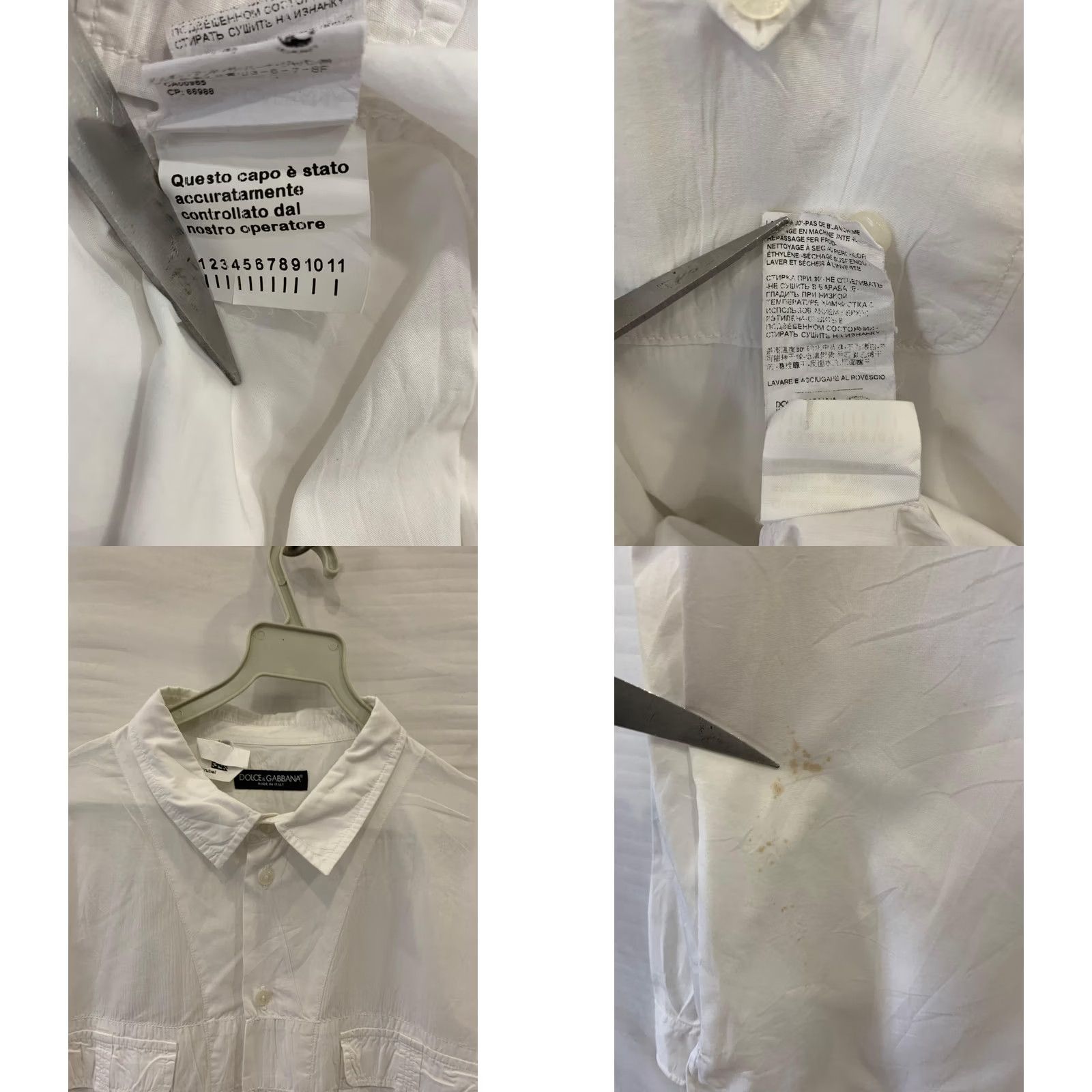 Dolce & Gabbana Dolce&Gabbana White Military Safari Shirt XL Mens Long Sleeve Button-Up Italy Made Size US XL / EU 56 / 4 - 8 Thumbnail