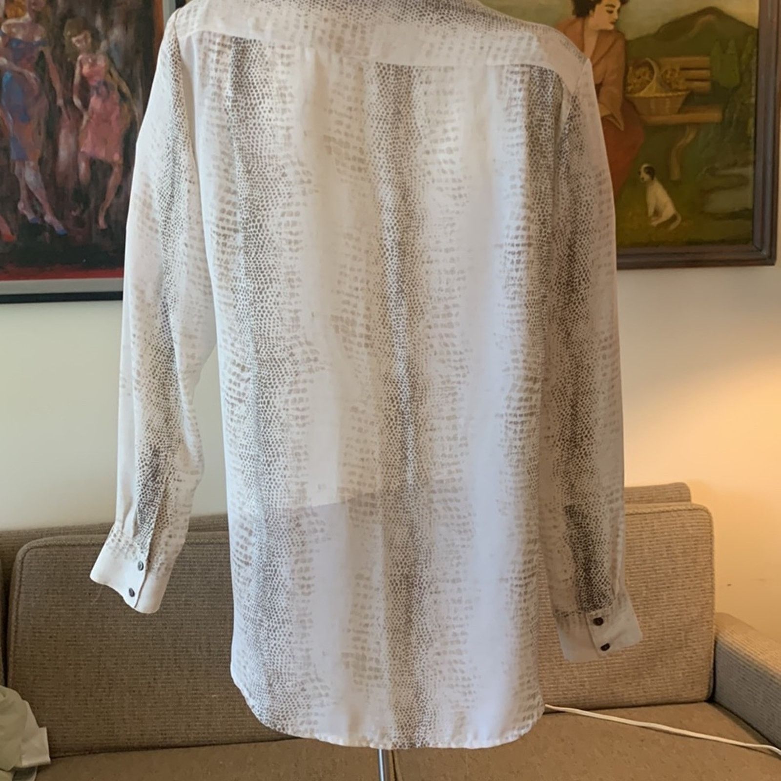 Vintage 90’s Kenar Python Snakeprint Hi-Low Blouse Size M / US 6-8 / IT 42-44 - 10 Thumbnail