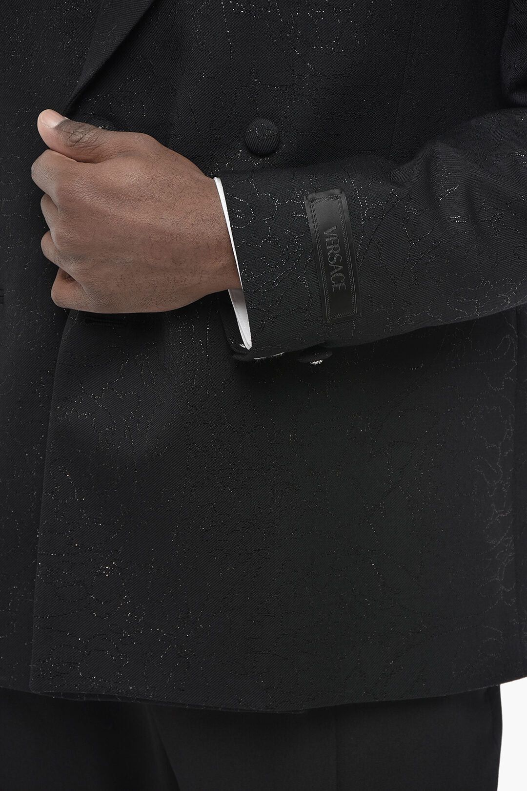 Versace og1mm0426 Virgin Wool Double-Breasted Jacket in Black Size US L / EU 52-54 / 3 - 3 Thumbnail
