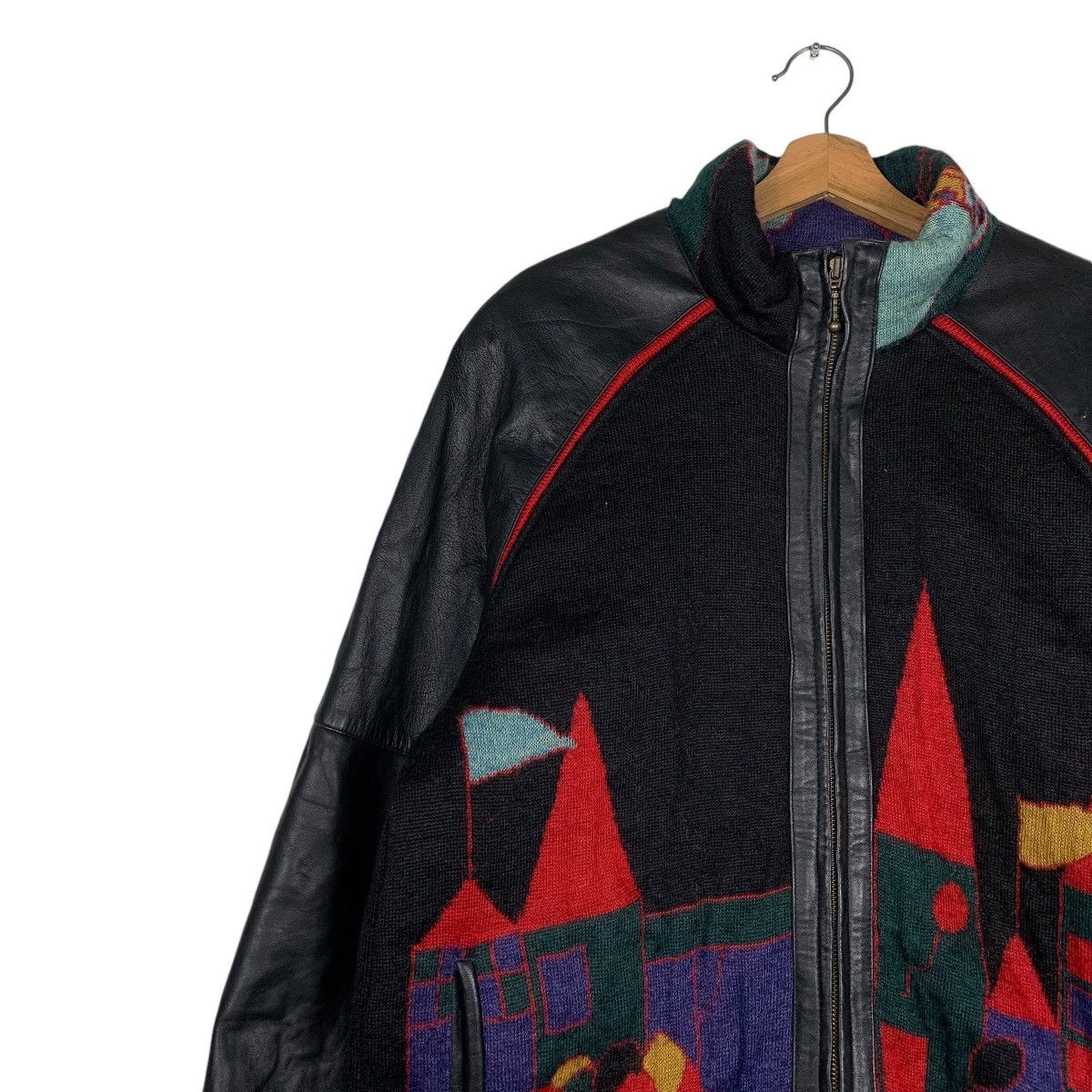 Japanese Brand Kevu Classics Picasso Style Design Mohair Leather Jacket Size US M / EU 48-50 / 2 - 6 Thumbnail