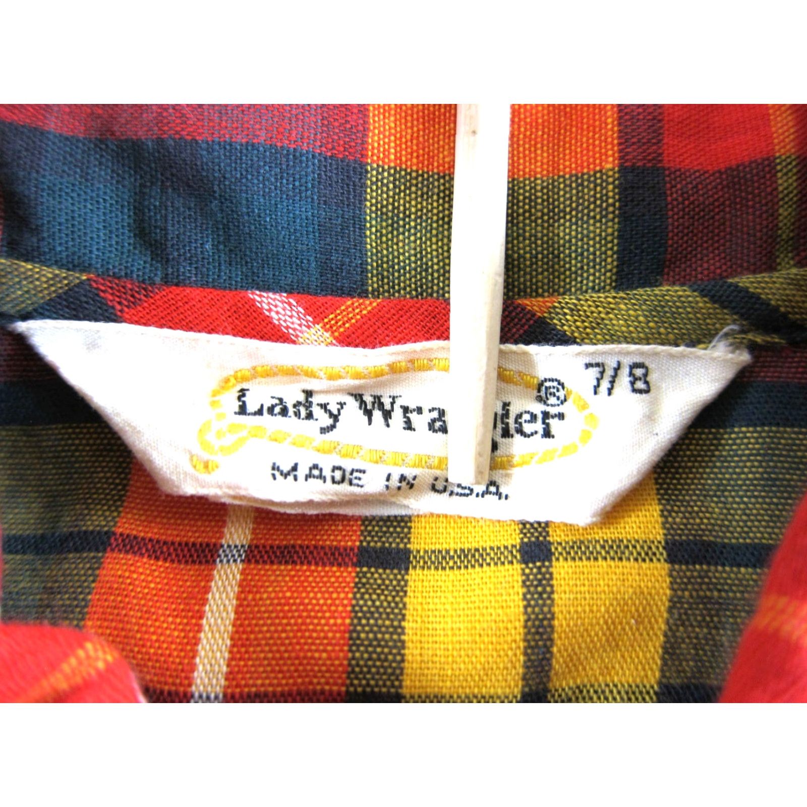 Wrangler VINTAGE Wrangler Shirt Dress XS Button Down Collar Plaid Western Pattern Cotton Green for Women Size XS / US 0-2 / IT 36-38 - 3 Thumbnail