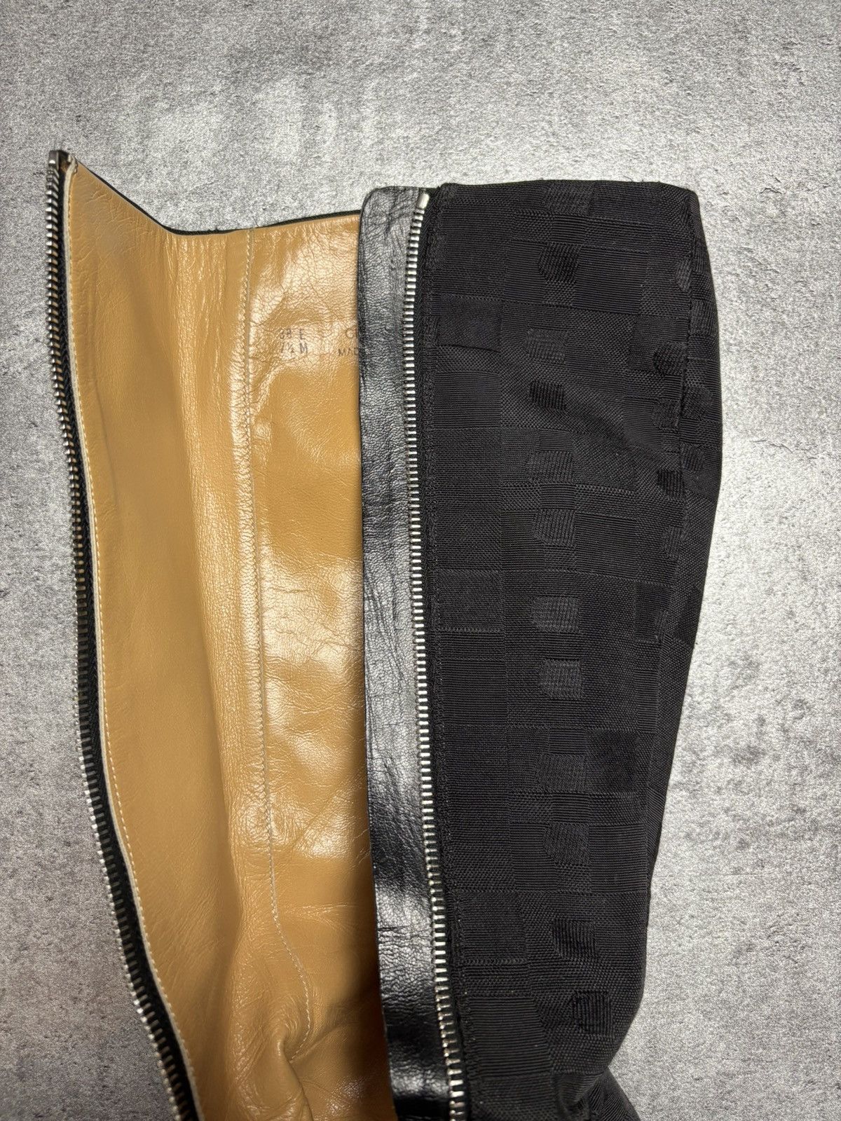 Bally × Vintage Bally Cheryl Black Fabric Zip Knee High Wedge Vtg Boots Size US 8 / IT 38 - 5 Thumbnail