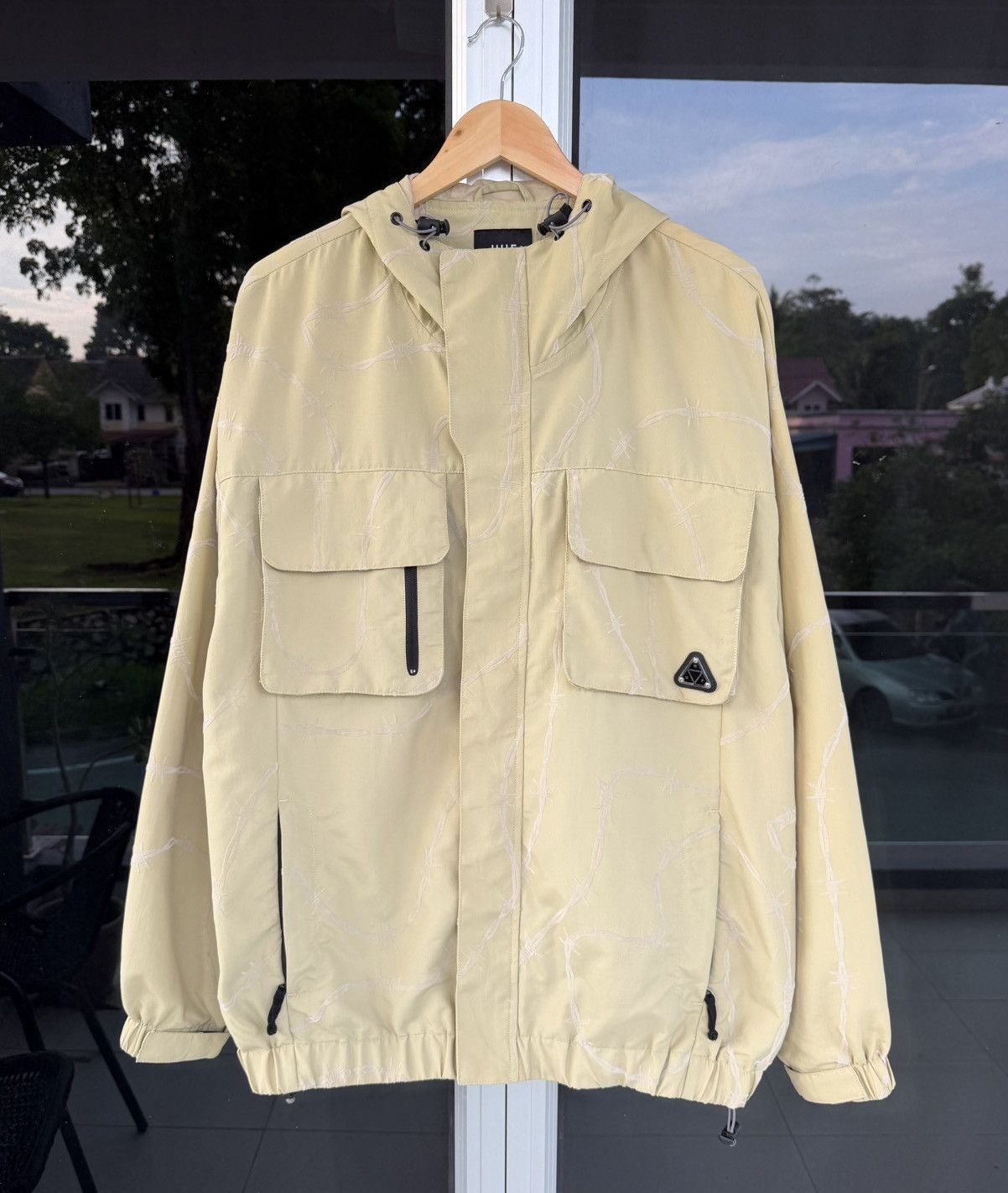 Huf HUF Barbed Wire Jacket Beige Hooded Streetwear UtilityJacket Size US L / EU 52-54 / 3 - 2 Thumbnail