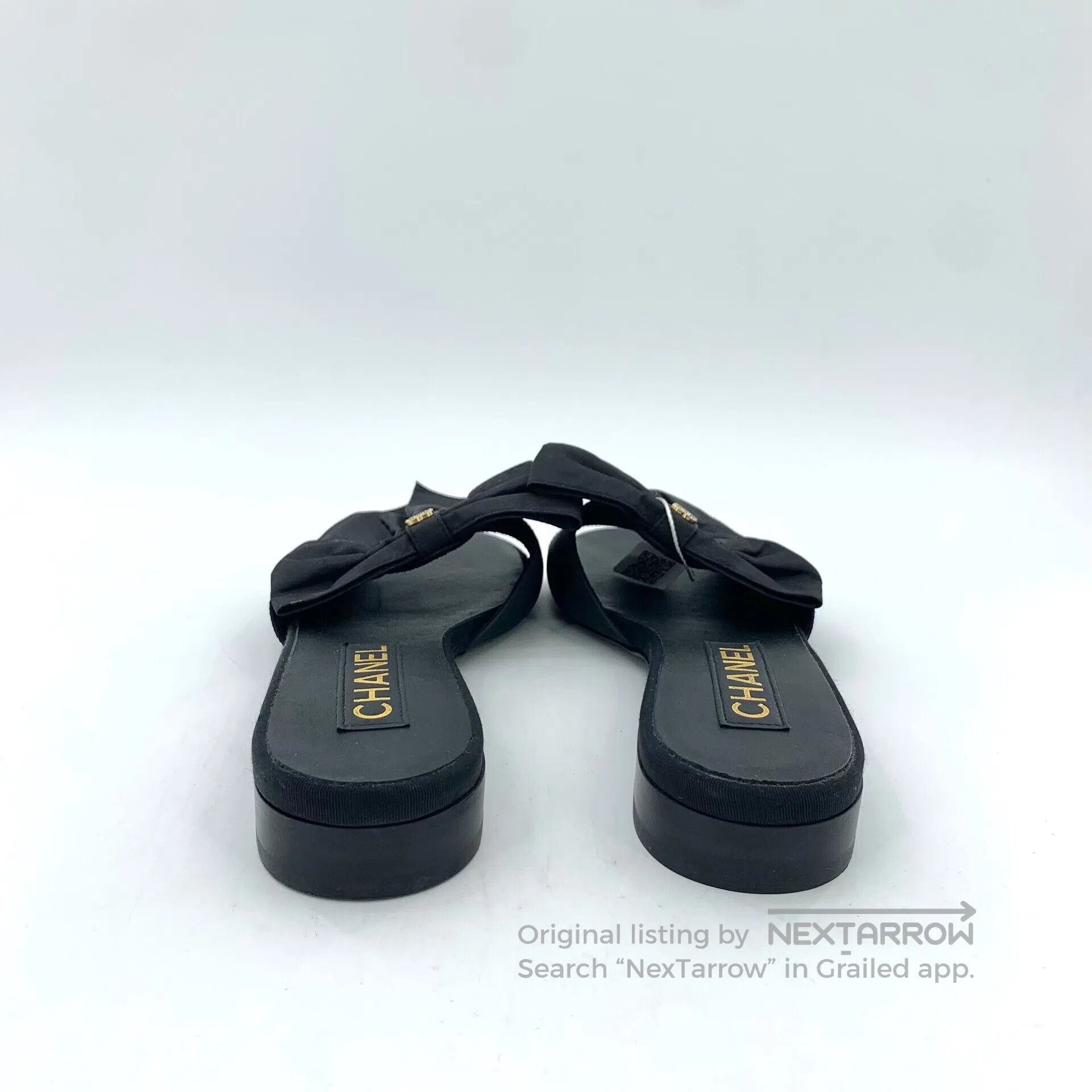 Chanel Chanel Black Logo Marked Bow Tie Casual Flat Slippers| Size US 5.5 / IT 35.5 - 4 Thumbnail