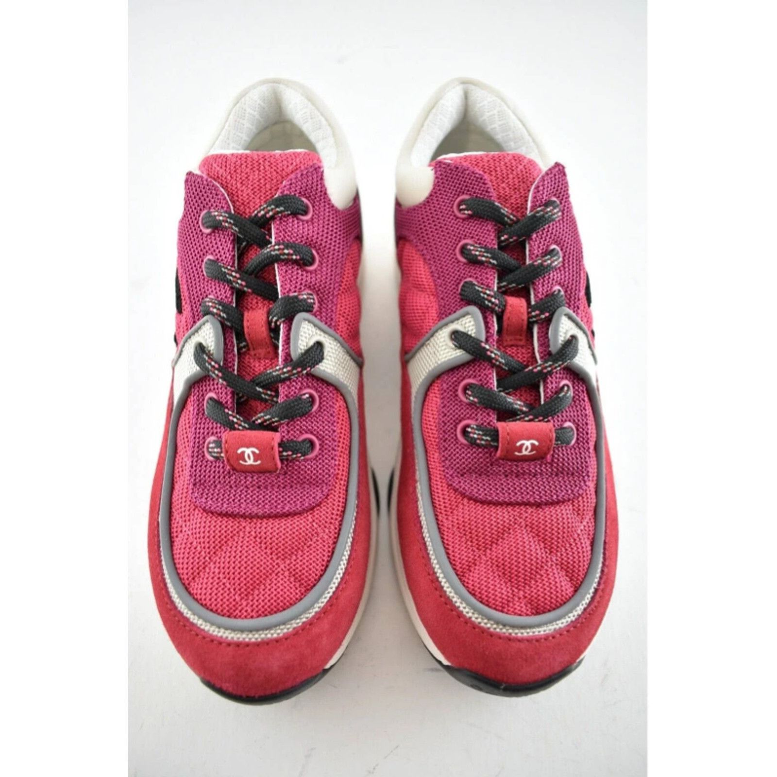 Chanel 21B CC Logo Tie Flat Runner Trainer Sneaker 39.5 Size US 9.5 / IT 39.5 - 6 Thumbnail