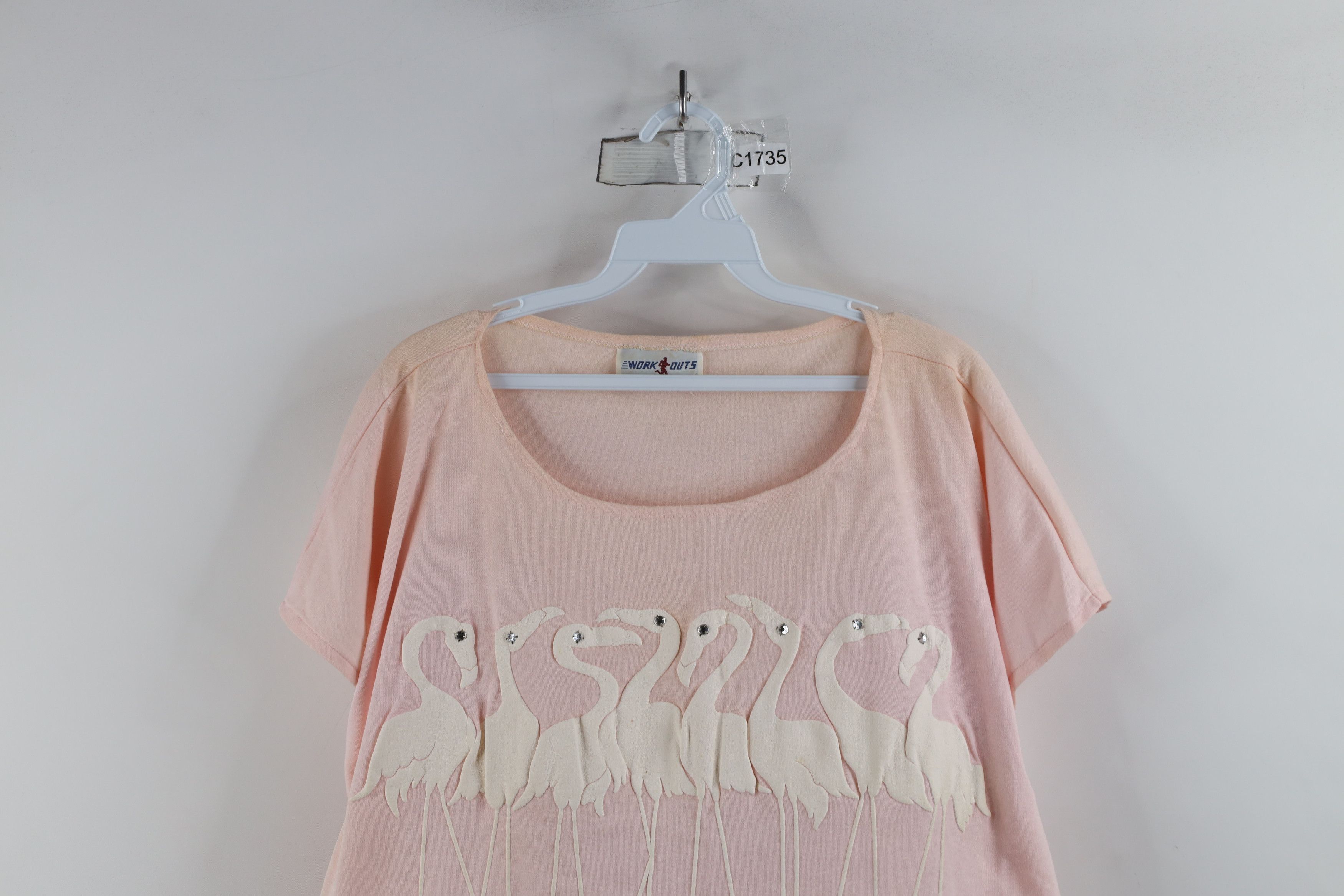 Vintage Vintage 80s Streetwear Dolman Sleeve Flamingo T-Shirt USA Size XXL / US 16-18 / IT 52-54 - 2 Thumbnail