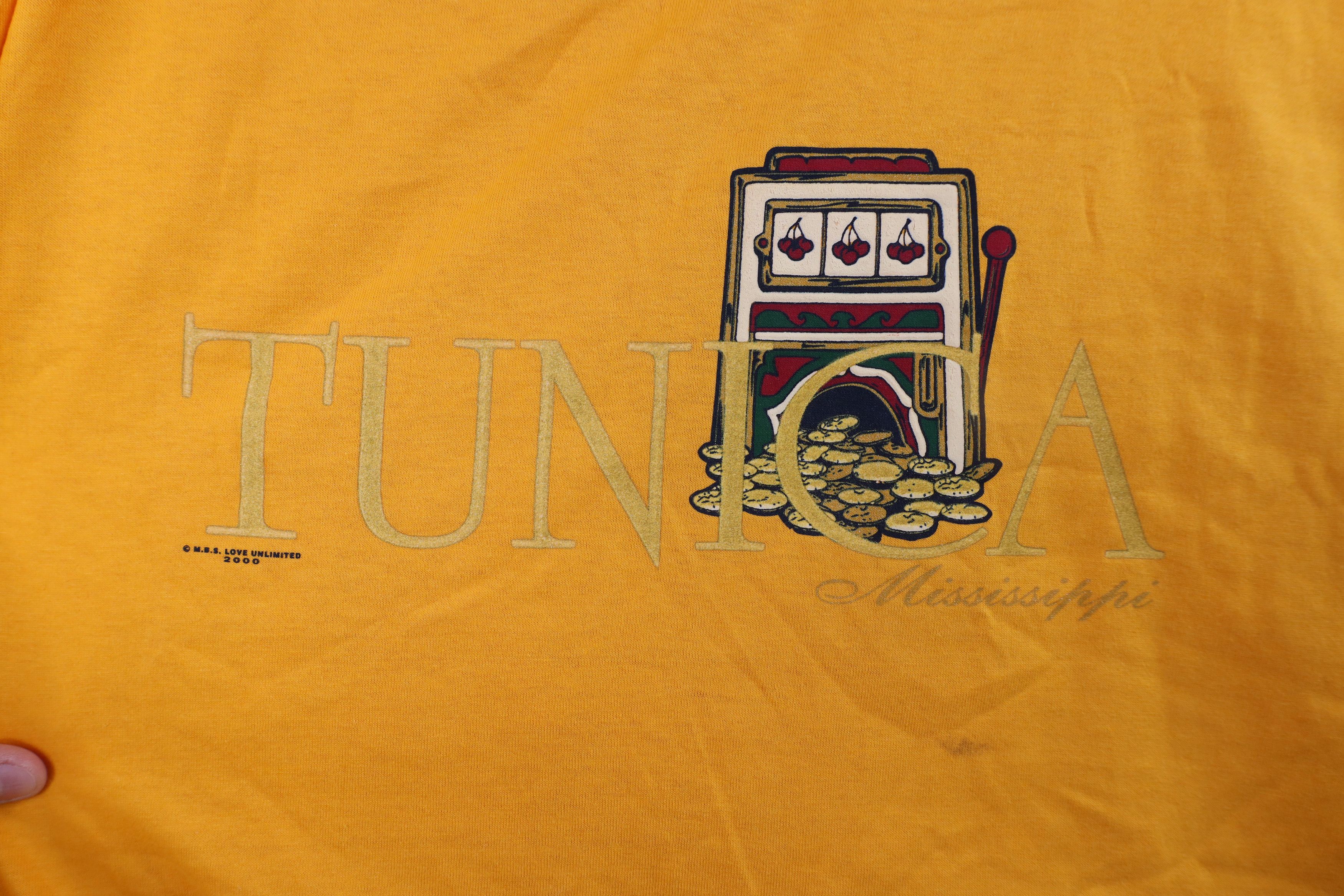 Vintage Vintage Y2K 2000 Streetwear Casino T-Shirt Yellow Size US XXL / EU 58 / 5 - 4 Thumbnail
