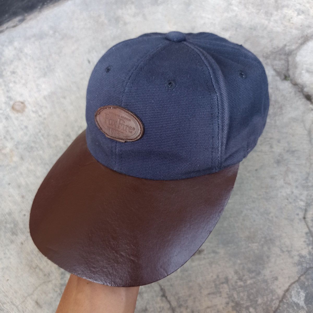 Leather × Vintage Fox fire hat with bold leather visor Size ONE SIZE - 3 Thumbnail