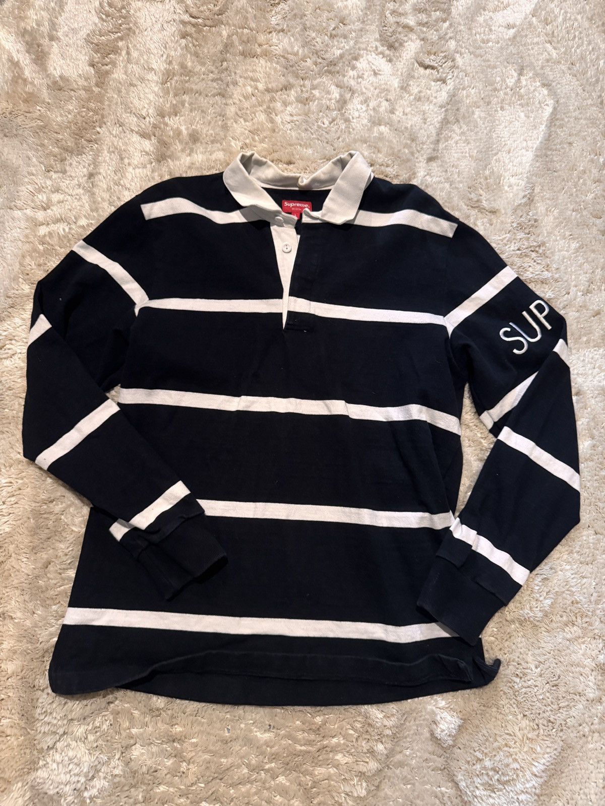 Supreme Supreme Reflective Sleeve Stripe Rugby | Grailed