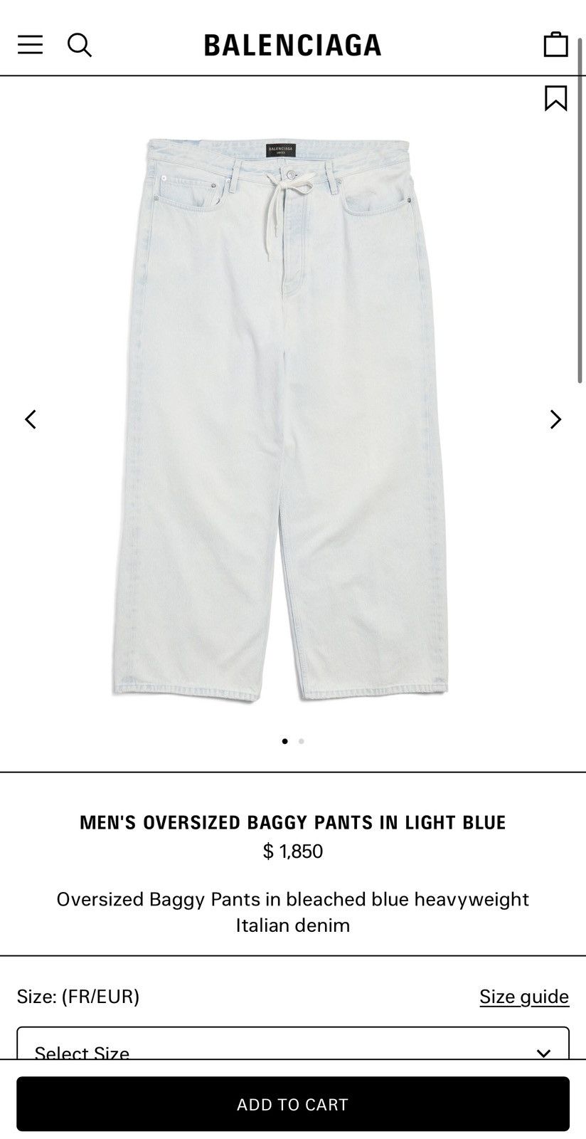 Balenciaga Balenciaga Oversized Baggy Jeans Size US 30 / EU 46 - 3 Thumbnail