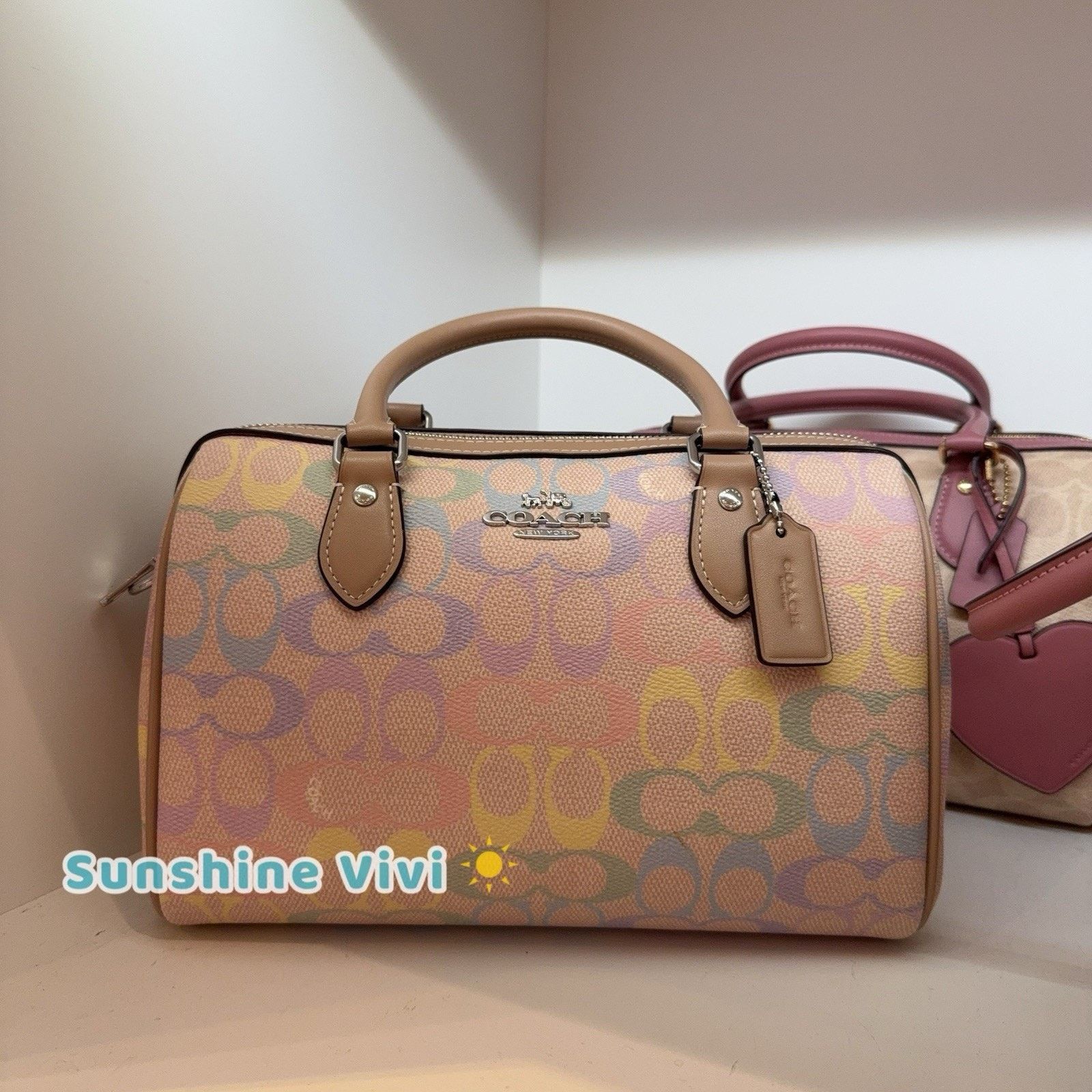 Coach NWT Coach Rowan Satchel Bag Rainbow CDA90 Sand Multi Size ONE SIZE - 1 Thumbnail
