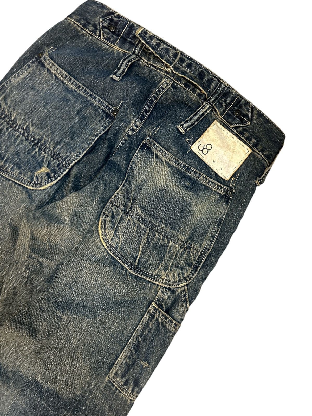 Johnbull 🔥Johnbull Japan Distressed Selvedge Carpenter Denim Jeans Size US 29 - 3 Thumbnail