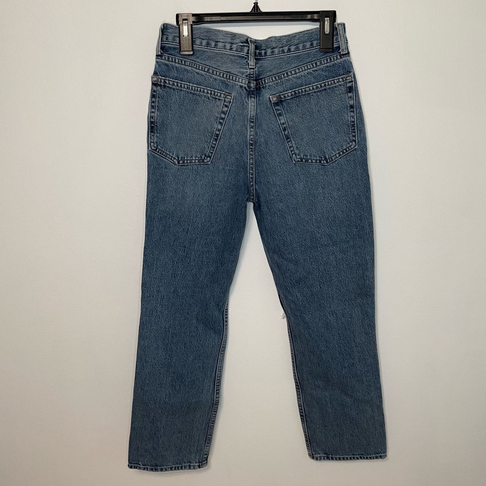 Topshop Topshop Straight Leg Jeans 28 Womens Denim Distressed Size 30" / US 8 / IT 44 - 4 Thumbnail