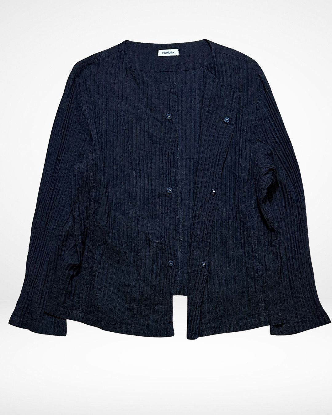 Issey Miyake SS97 Plantation Indigo-dyed Pleated Cardigan Size US M / EU 48-50 / 2 - 5 Thumbnail