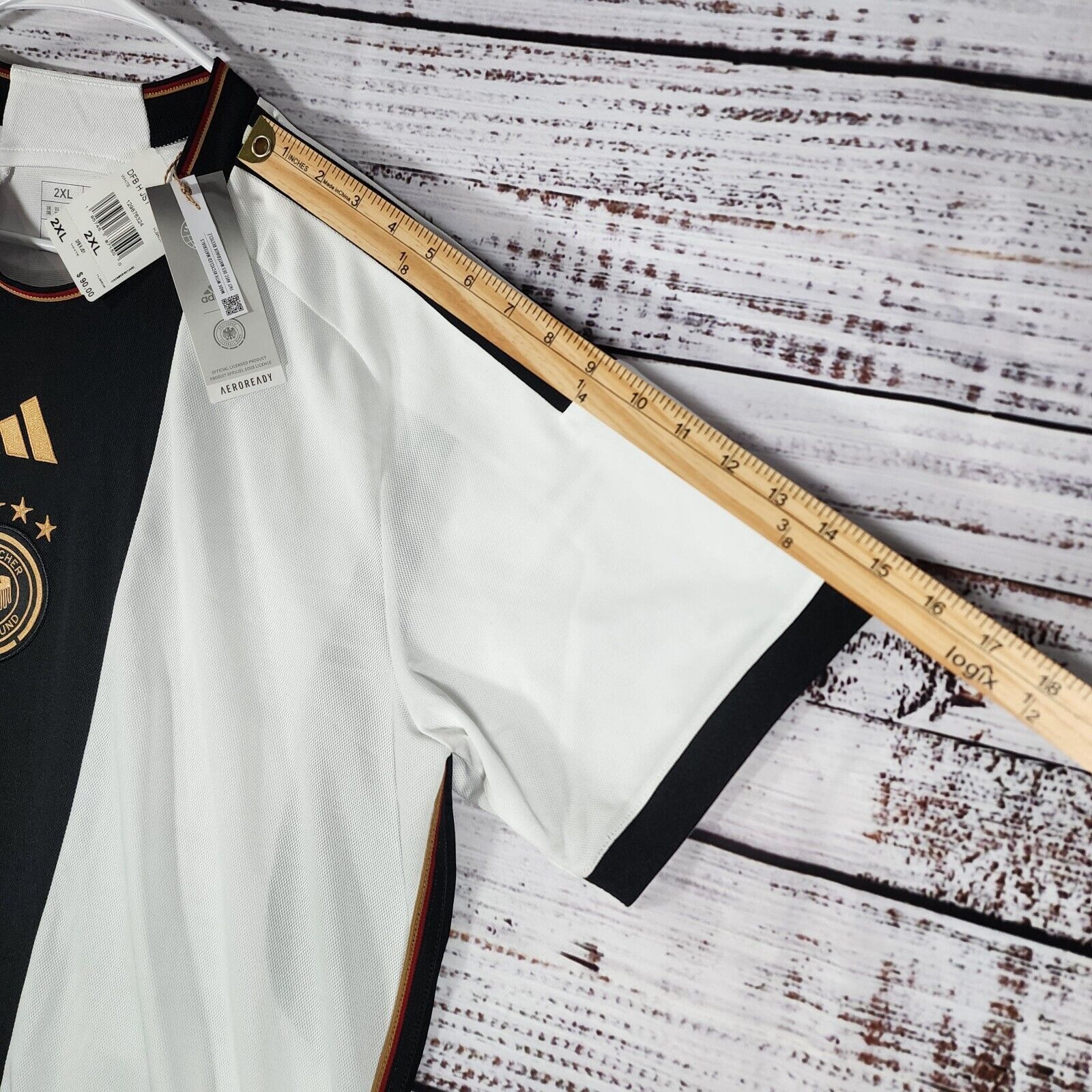 Adidas NWT Adidas German Deutscher Fussball-Bund 2X White Jersey 22 Size US XXL / EU 58 / 5 - 10 Thumbnail