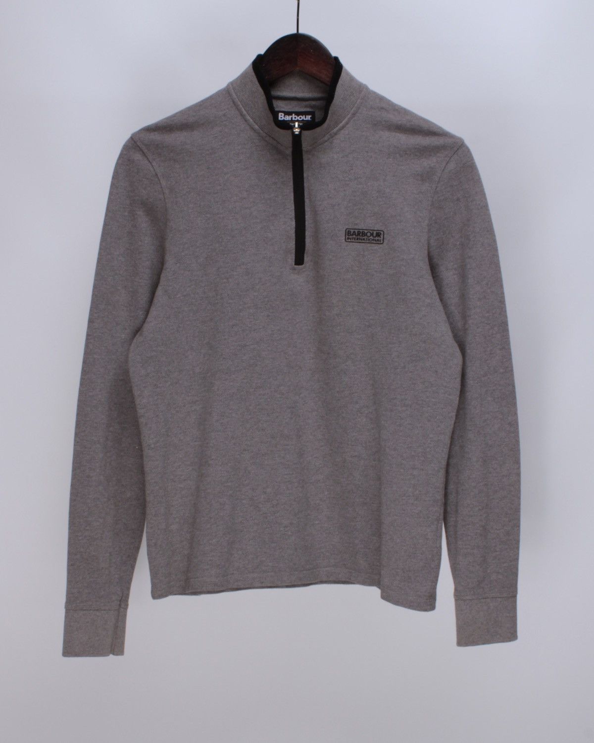 Barbour BARBOUR International Half 1/4 Zip Cotton Gray Pullover Size US S / EU 44-46 / 1 - 1 Thumbnail