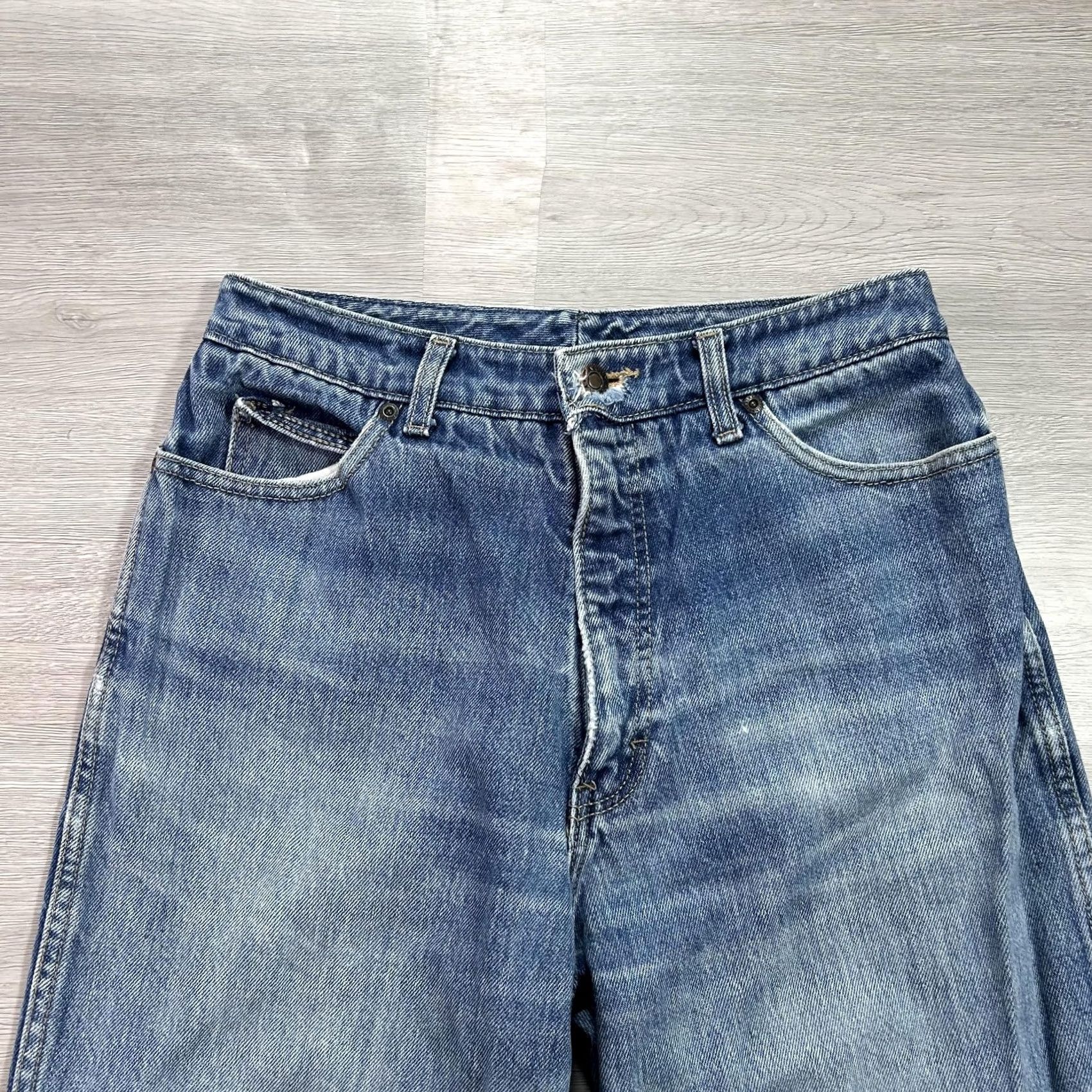 Calvin Klein VINTAGE Calvin Klein Jeans Womens 14 Blue High Rise Relaxed Wide Leg 32x31 USA Size 36" / US 14 / IT 50 - 3 Thumbnail