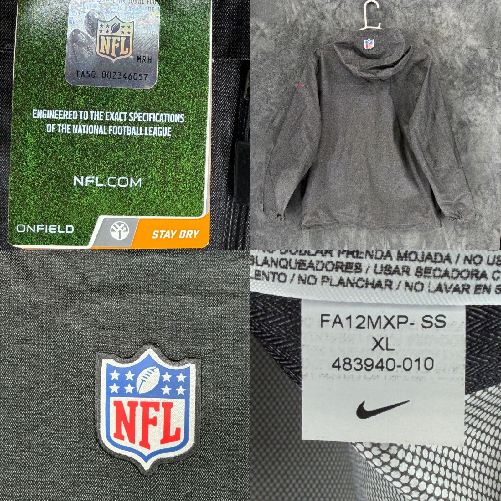 Nike Nike Kansas City Chiefs Storm-FIT Onfield Jacket Mens XL Grey 483940-010 NFL Size US XL / EU 56 / 4 - 9 Thumbnail