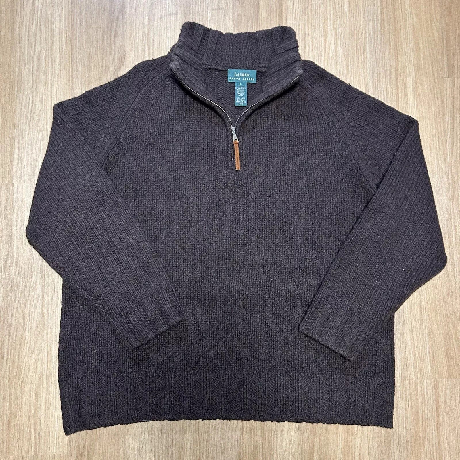 Polo Ralph Lauren VTG Lauren Ralph Lauren Mens Lambs Wool Cable Size US L / EU 52-54 / 3 - 1 Thumbnail