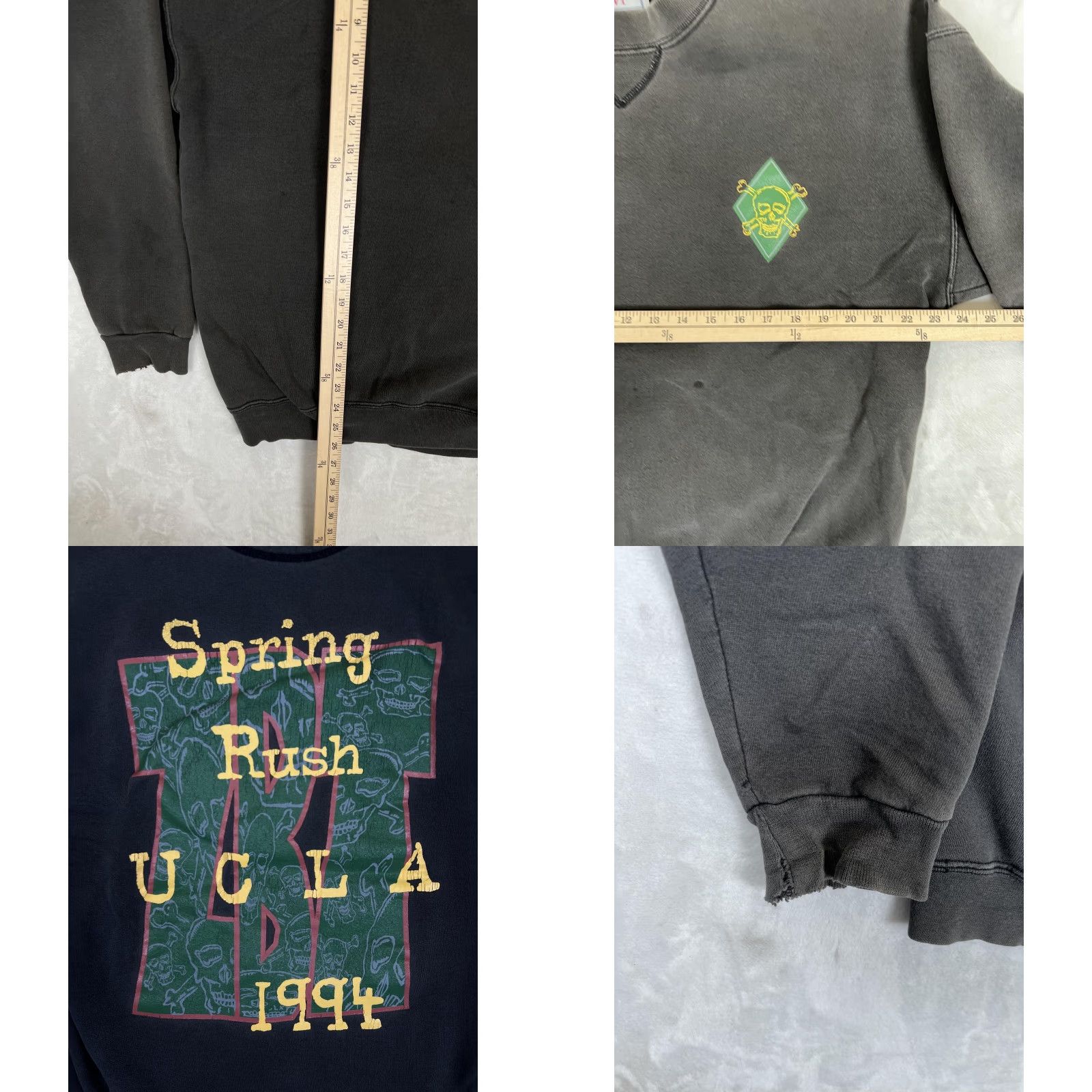 Vintage VINTAGE UCLA Spring Rush Sweatshirt Mens Large Black RARE 1994 ZBT Fraternity Santee HVYWT Size US L / EU 52-54 / 3 - 9 Thumbnail