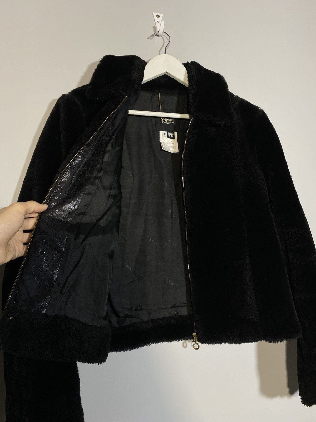 Versace Vintage Versace Jeans Couture Rare Y2K Fur Collar Jacket Size L / US 10 / IT 46 - 18 Thumbnail