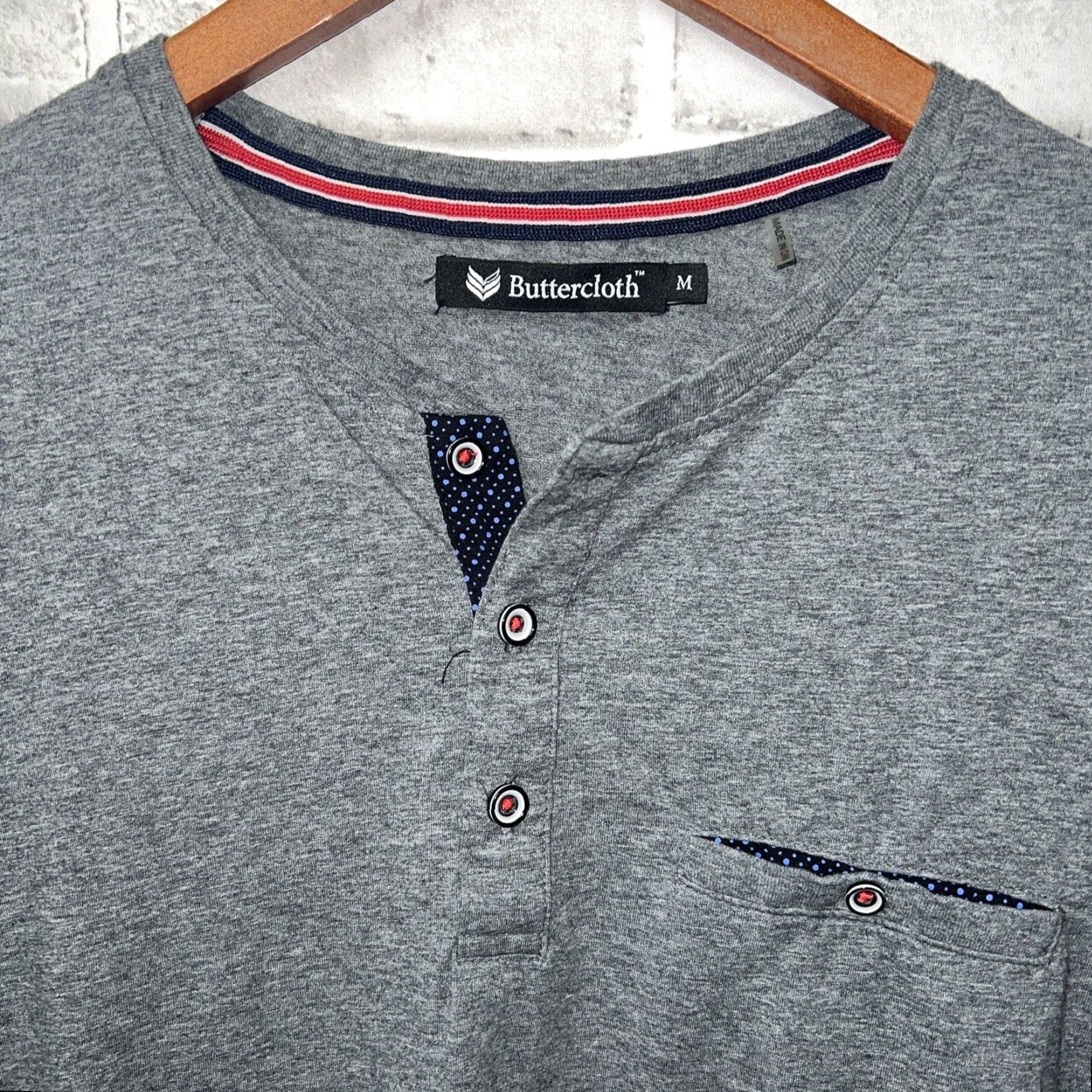 Vintage Mens Gray Longsleeve Henley T-Shirt Size M Buttercloth Size US M / EU 48-50 / 2 - 2 Thumbnail