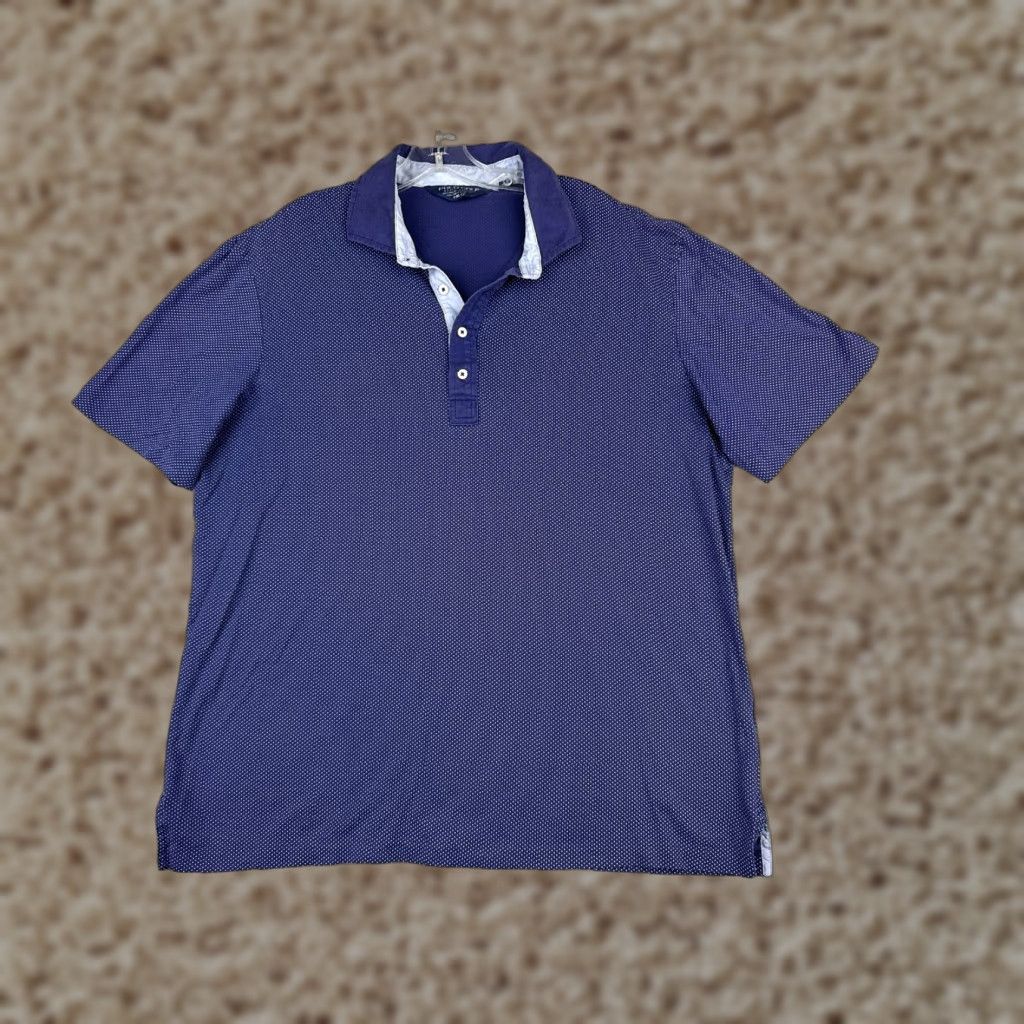 Ralph Lauren VINTAGE Ralph Lauren Polo Golf Shirt Adult L Blue Polka Dot 100% Cotton Men Slim Button Collared Size US L / EU 52-54 / 3 - 1 Thumbnail