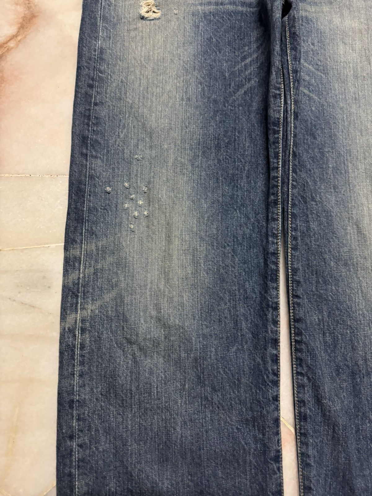 Levi's 💥BUTTON-FLY💥90's LEVI'S 501 GRUNGE HONEYCOMB DISTRESS BAGGY Size US 35 - 6 Thumbnail