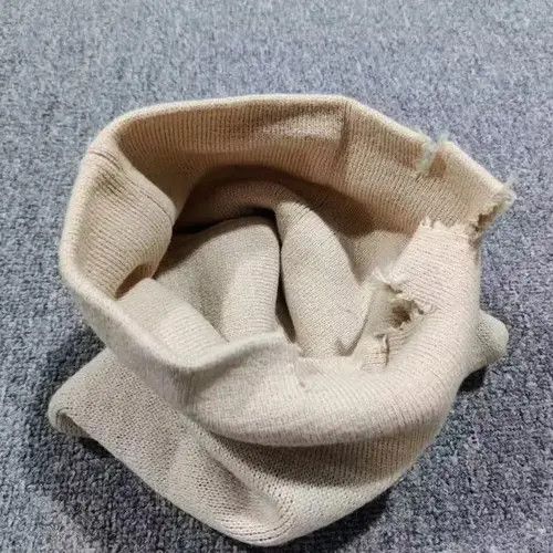 Other Aum Om Pray Symbol Distressed Knit Balaclava Ski Mask Beige Size ONE SIZE - 4 Thumbnail