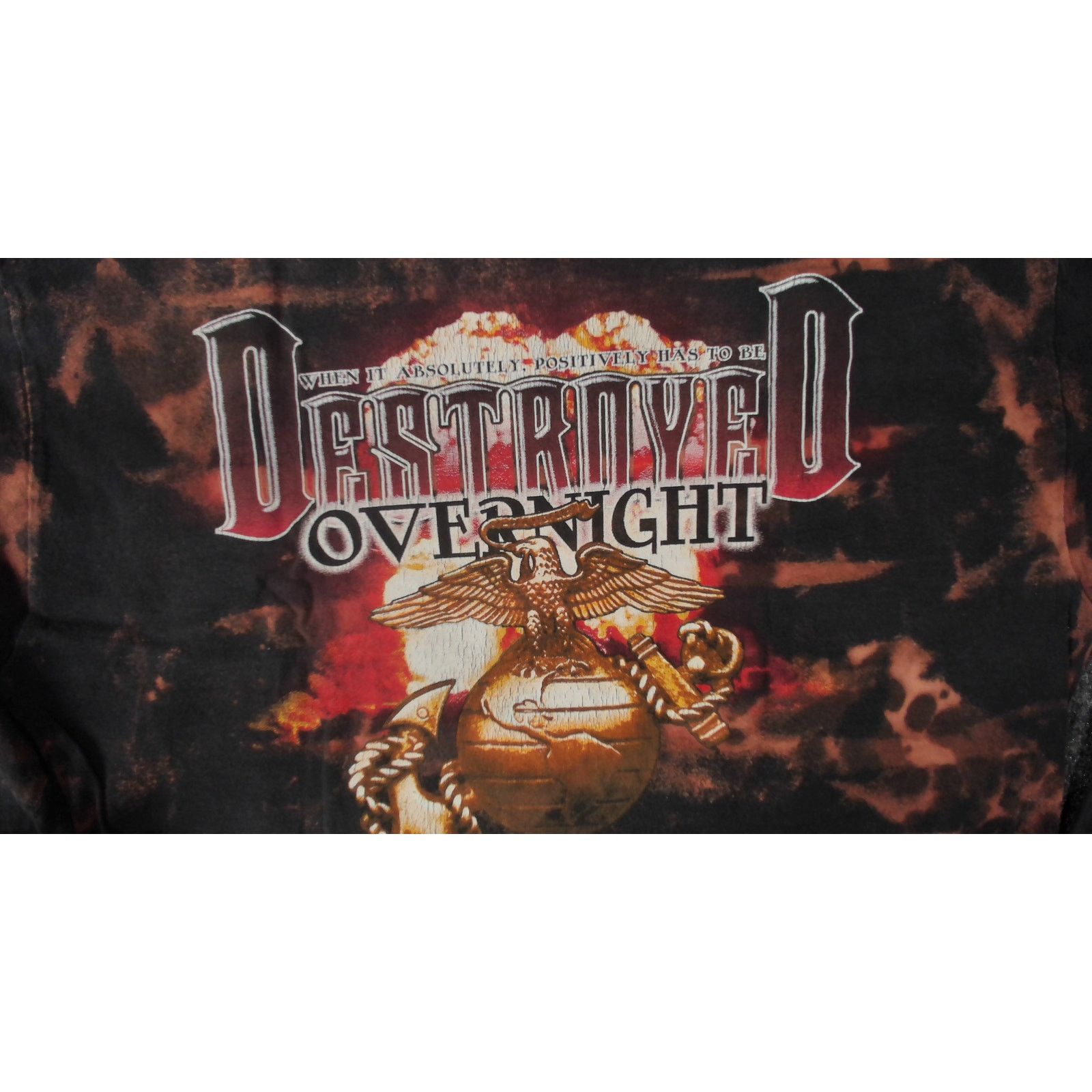Vintage VTG Y2K USMC "Destroyed" Custom Bleach Fade L/S Tee Boxy M Size US M / EU 48-50 / 2 - 11 Thumbnail