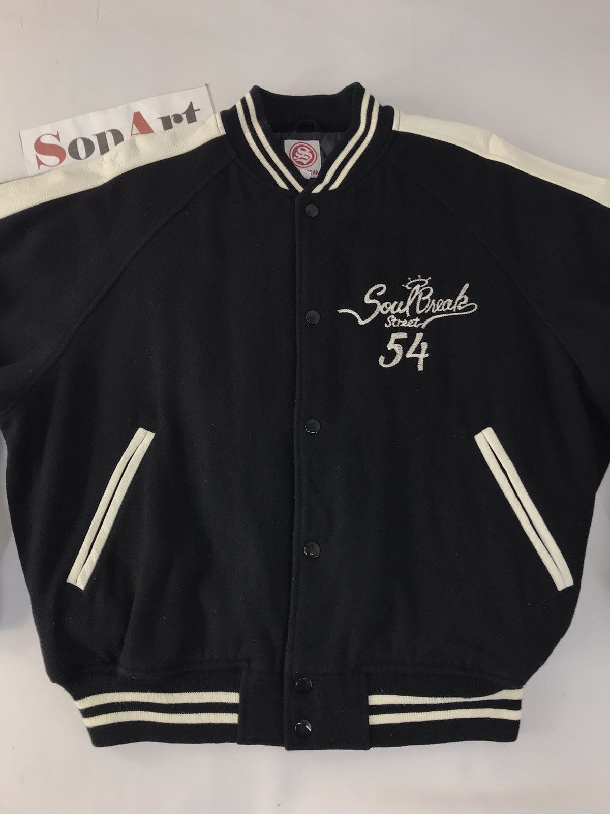 Japanese Brand Vtg Soul Break Street 54 Varsity Jacket Wool Snap Button Up Size US L / EU 52-54 / 3 - 3 Thumbnail