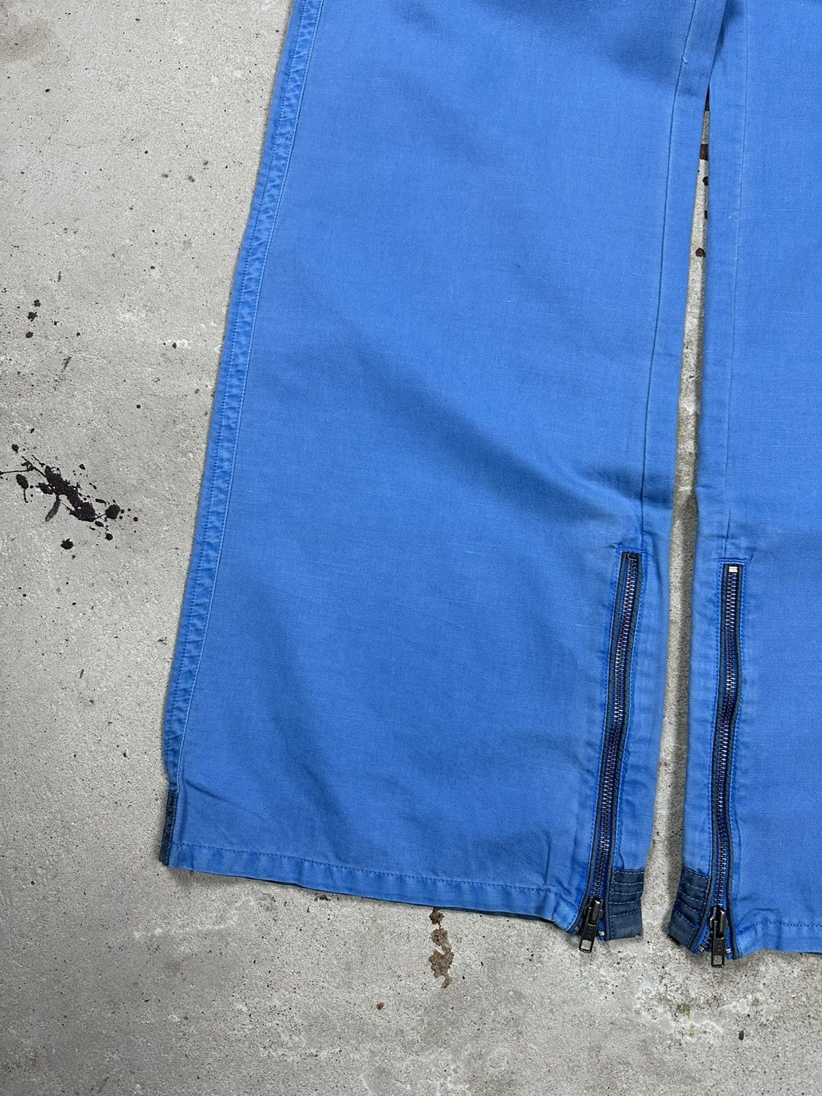 G-Star × Japanese Brand × Vintage Vintage Y2K G Star Raw Baggy Blue Custom Army Pant Zippers Size US 31 - 3 Thumbnail