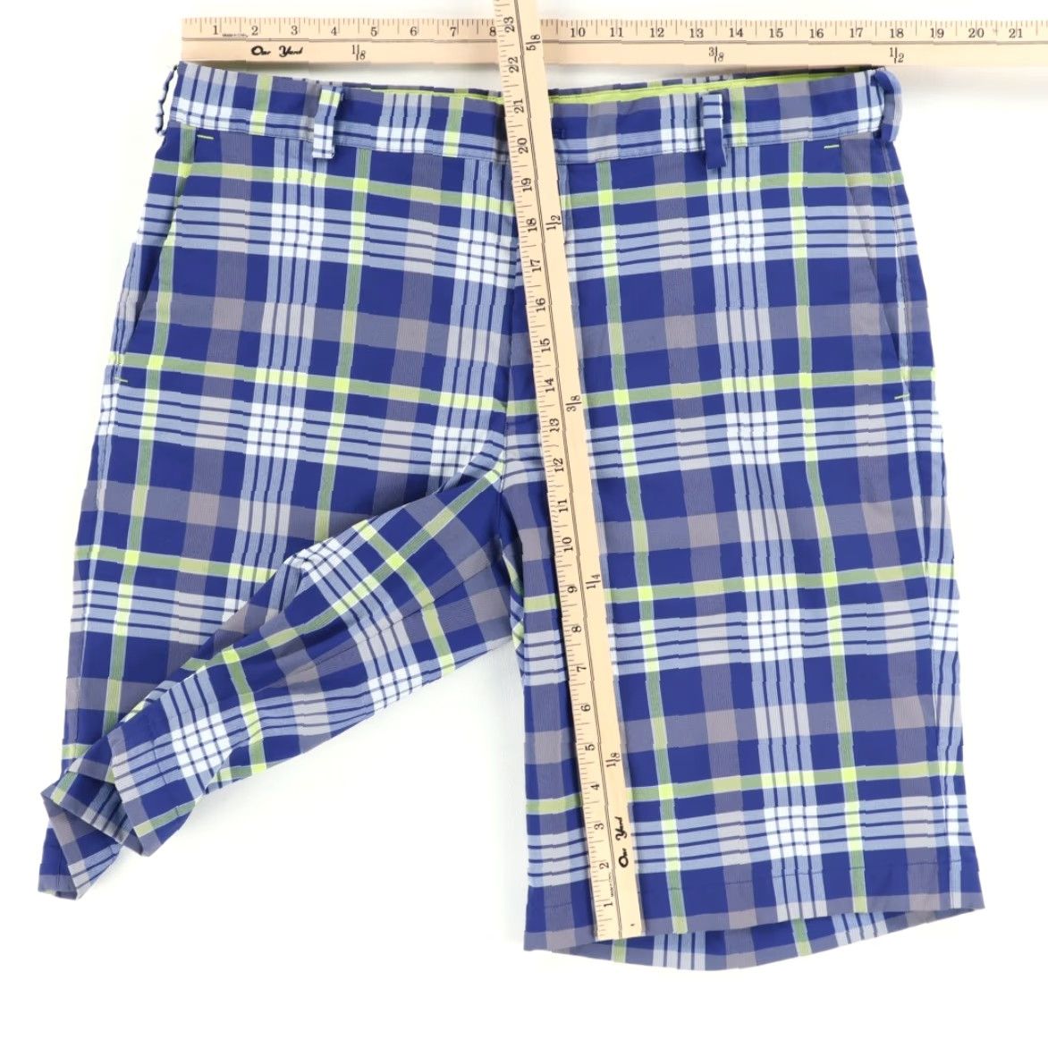 Nike Nike Stretch Dri-Fit Tour Shorts Blue Plaid Men's 36 Size US 36 / EU 52 - 3 Thumbnail
