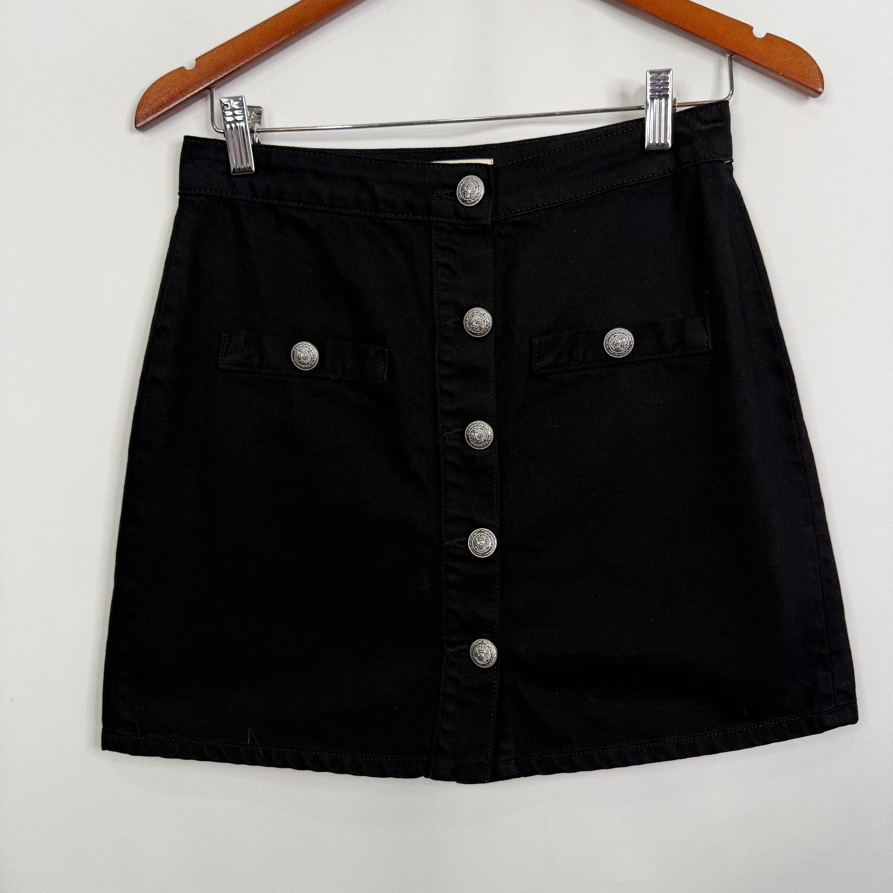 L'AGENCE L'AGENCE Kris Black Cotton Button Front Mini Skirt Size 26" / US 2 / IT 38 - 9 Thumbnail