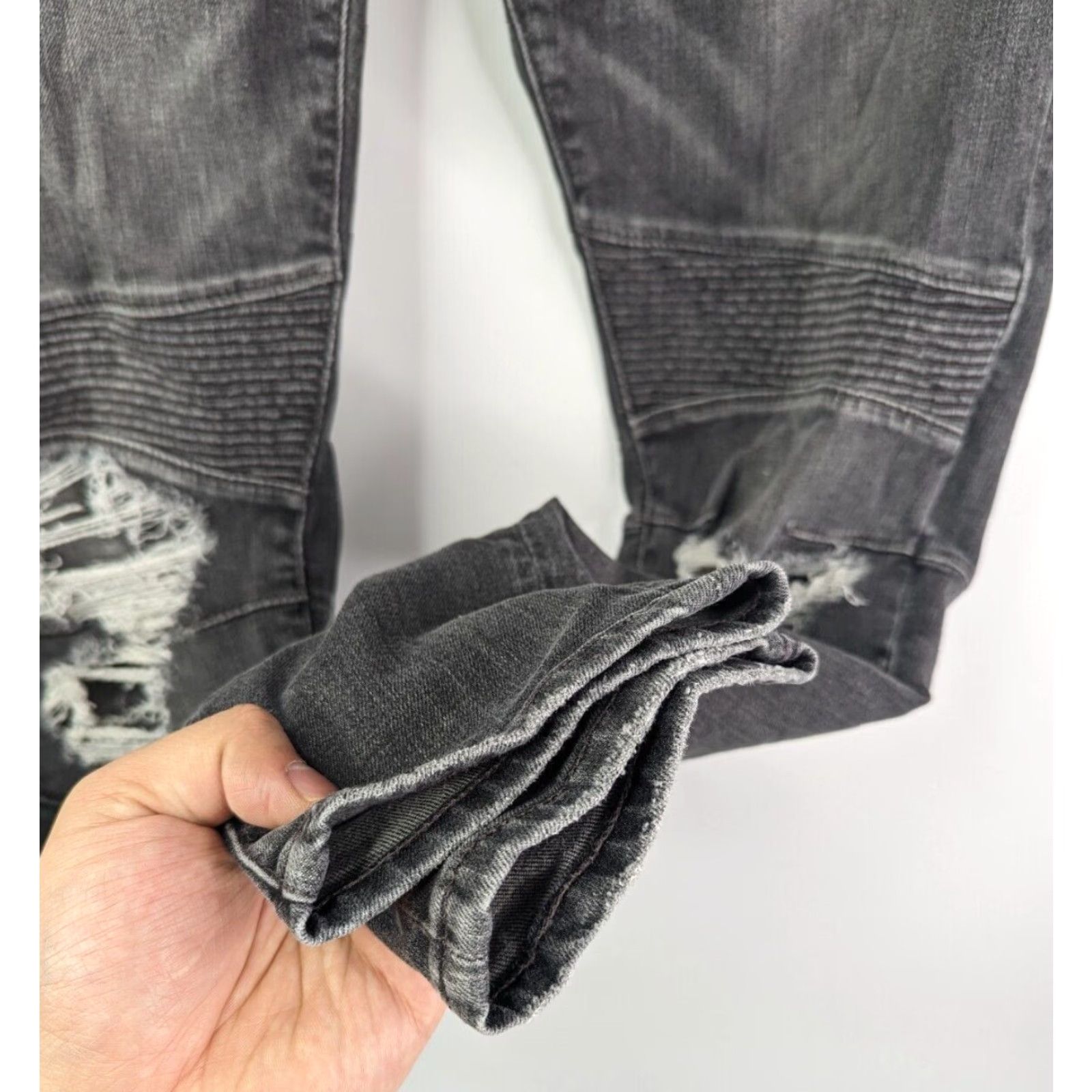 Ralph Lauren VINTAGE Denim & Supply Ralph Lauren Distress Hutton Moto Biker Morgan Crop Skinny Jeans Denim & Supply Ralph Lauren Size 24" / US 00 / IT 34 - 4 Thumbnail