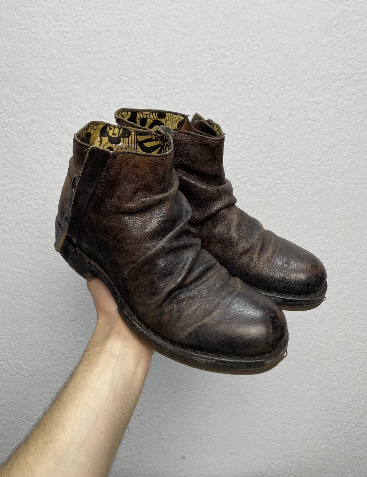 If Six Was Nine Vintage Italian AS 98 Rick Owens Style Leather Biker Boots Size US 5.5 / EU 38 - 1 Thumbnail