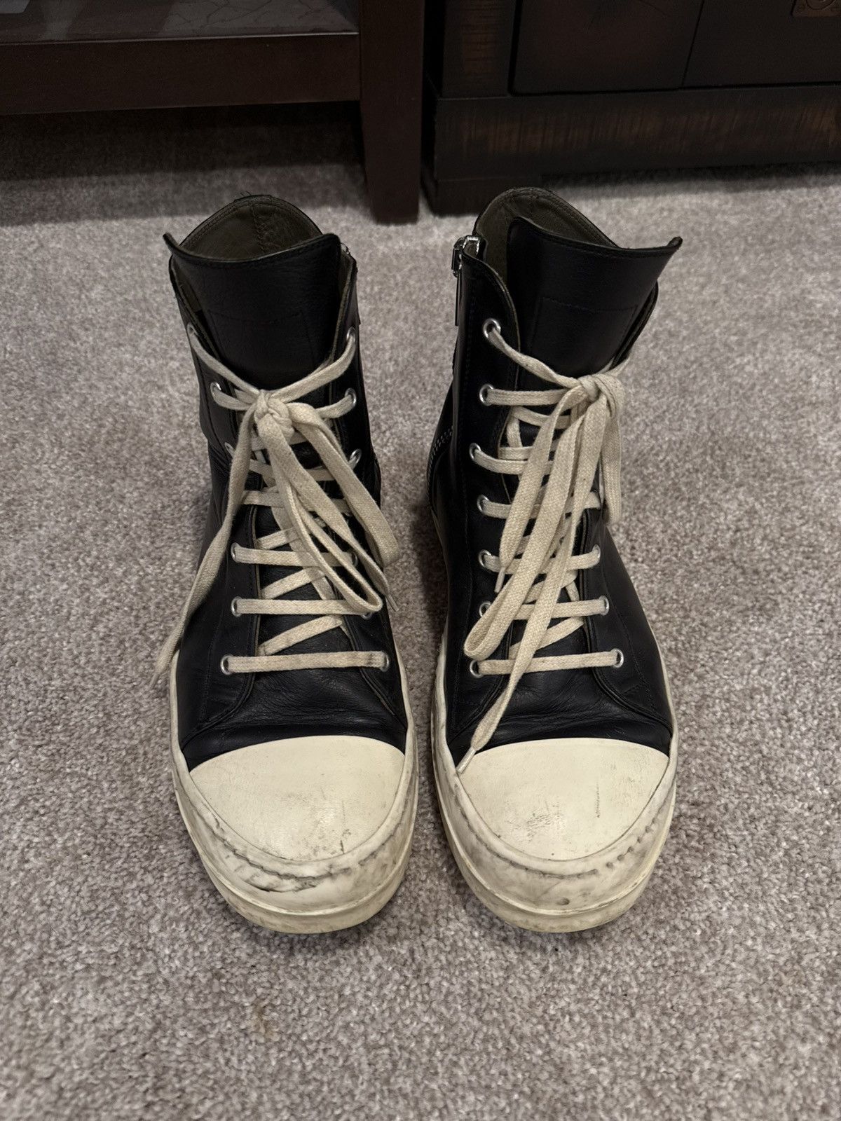 Rick Owens Rick Owens Ramones High Top Calfskin Sneaker FW19 Size US 10 / EU 43 - 3 Thumbnail