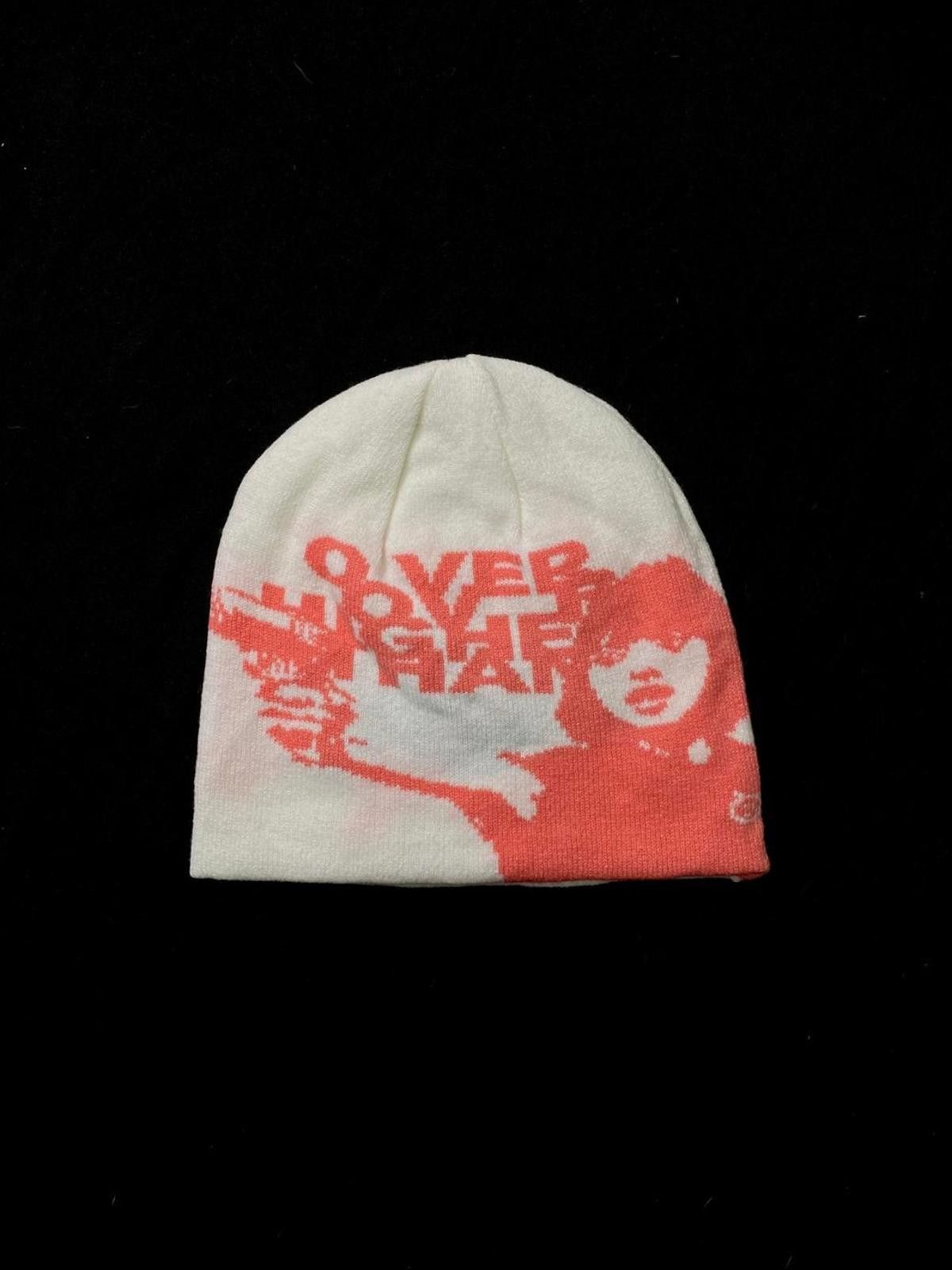 Japanese Brand Y2k Anime Pattern No Cuff Knit Reversible Beanie Hat White Size ONE SIZE - 1 Thumbnail
