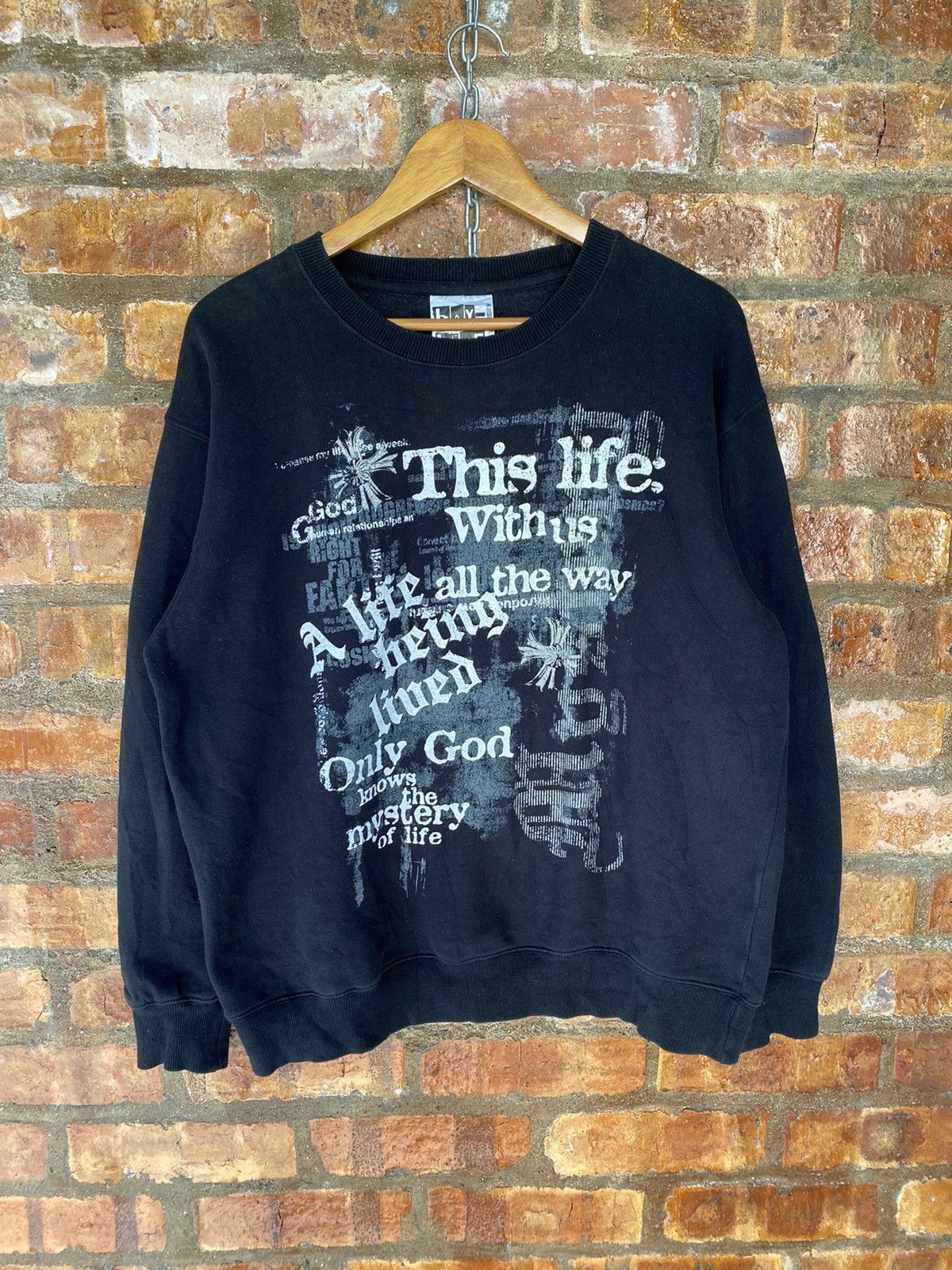 Japanese Brand Bay Leaf Japan cross and Poem anarchy sweatshirt Size US L / EU 52-54 / 3 - 3 Thumbnail