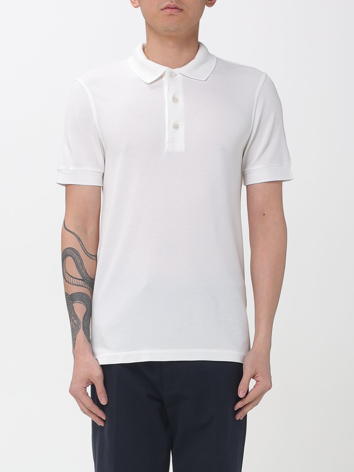 Tom Ford Tom Ford Polo Shirt Men White Size US M / EU 48-50 / 2 - 1 Thumbnail