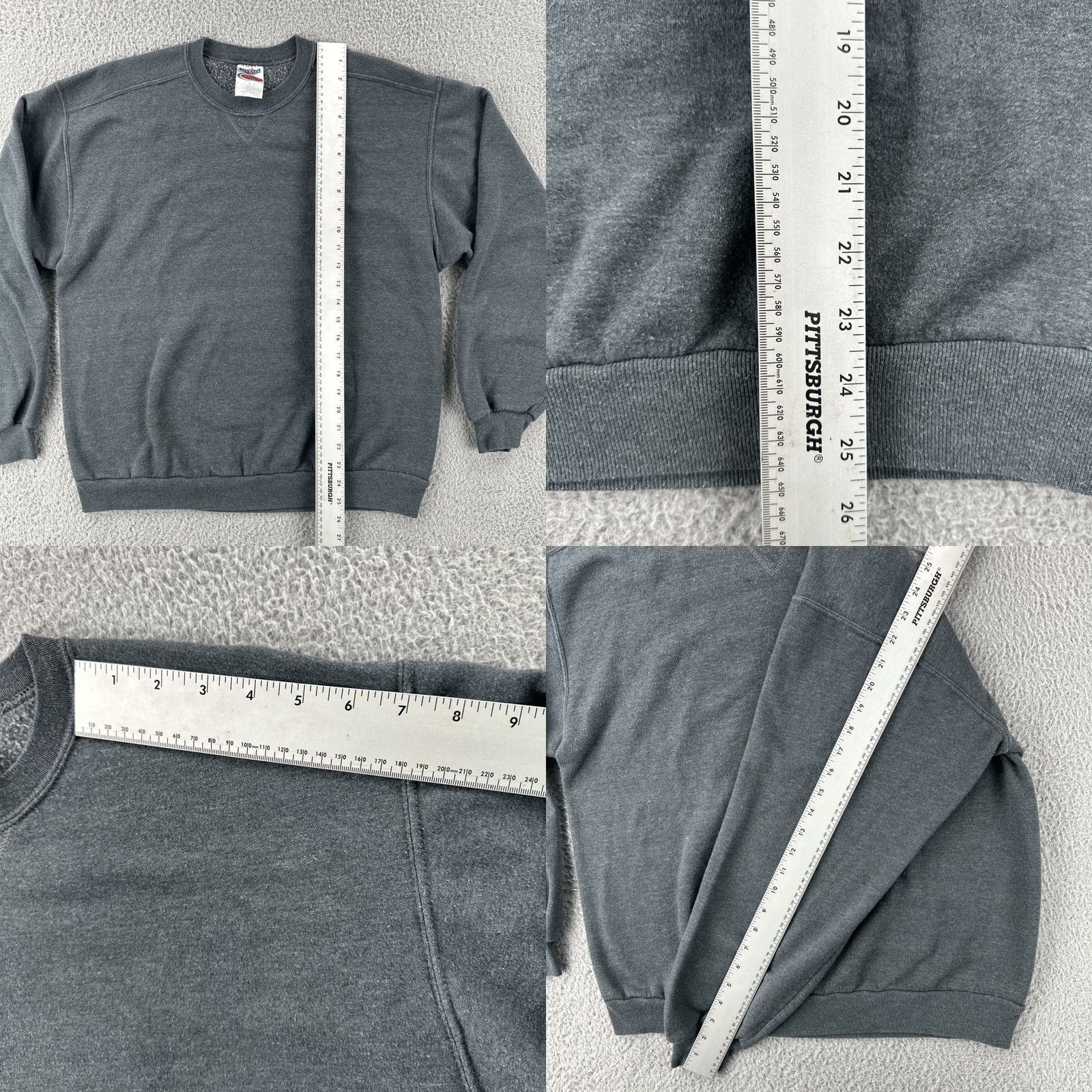 Jerzees VINTAGE Jerzees Premium Fit Adult L Solid Gray Crew Neck Boxy Sweatshirt Y2K 90s Unisex Mens Womens Shirt Hoodie? Size US L / EU 52-54 / 3 - 8 Thumbnail