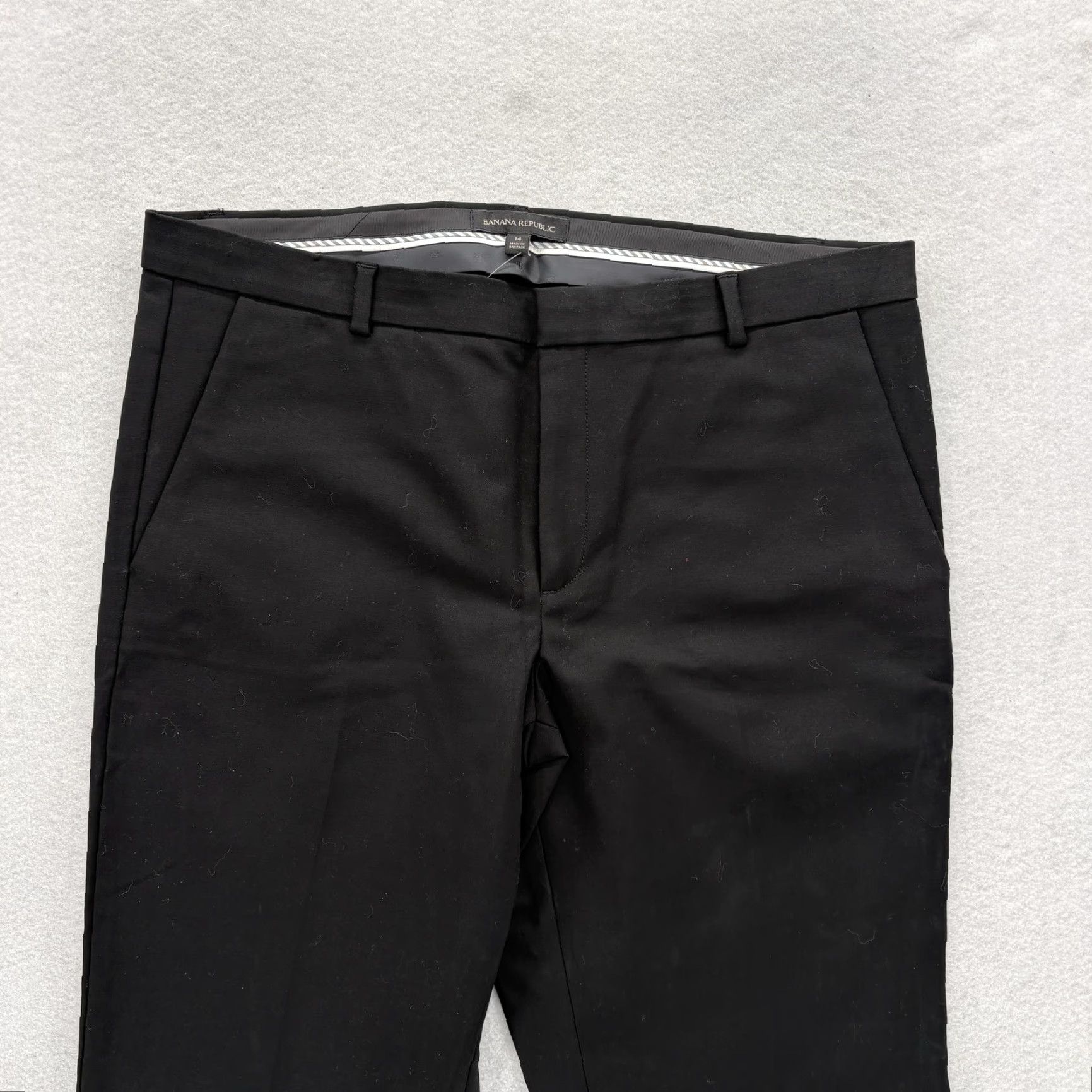 Banana Republic VINTAGE? No. Banana Republic Dress Pants Womens 14 Black Straight Cropped Stretch Work Career - Shirt? Size 36" / US 14 / IT 50 - 2 Thumbnail