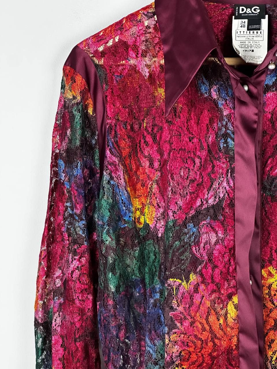 Dolce & Gabbana Rare Dolce Gabbana Luxury Viscouse Mesh Floral Shirt Size L / US 10 / IT 46 - 8 Thumbnail