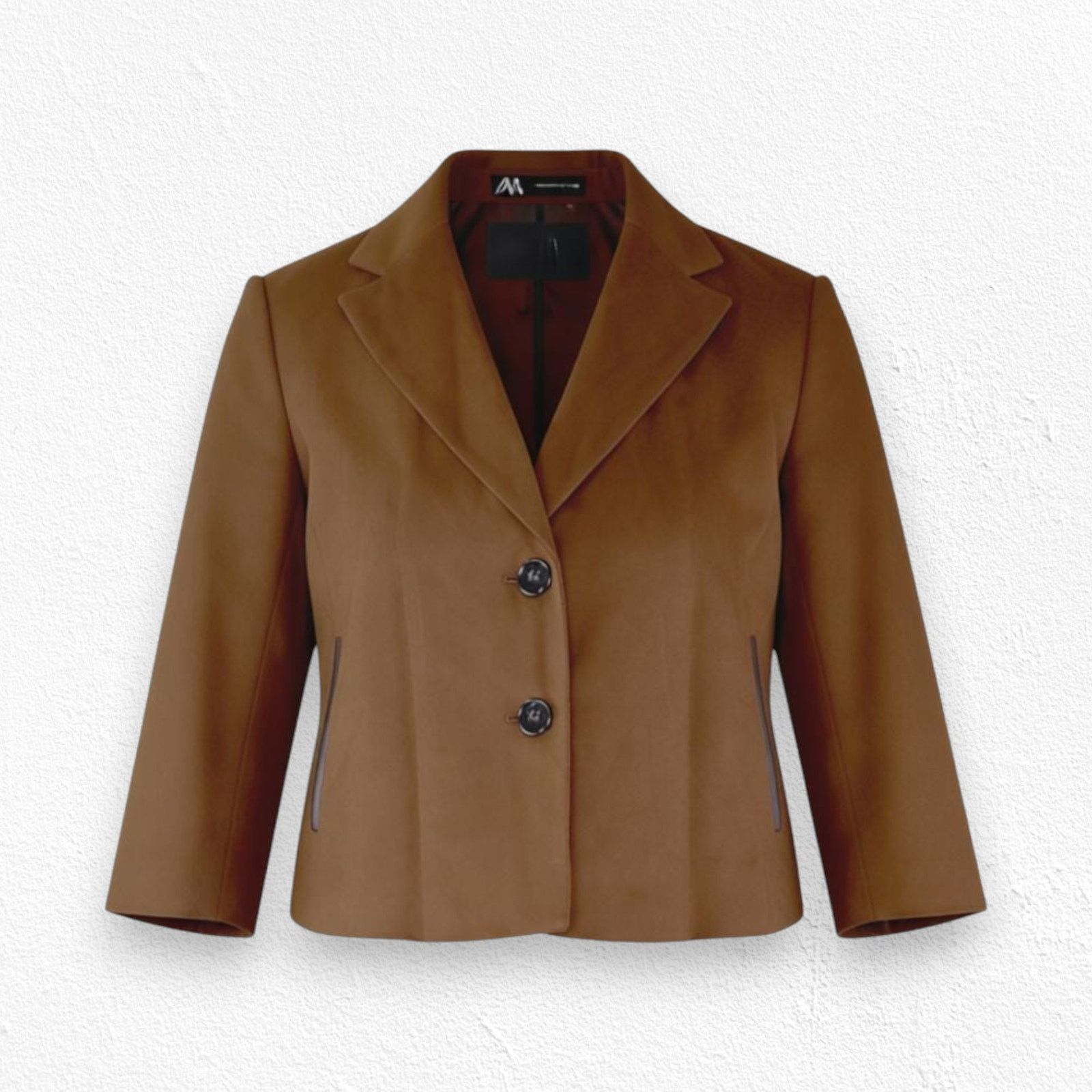 Ann Taylor Brown Wool Blend 3/4 Sleeve Crop Blazer Jacket Size 2 Size XS / US 0-2 / IT 36-38 - 1 Thumbnail