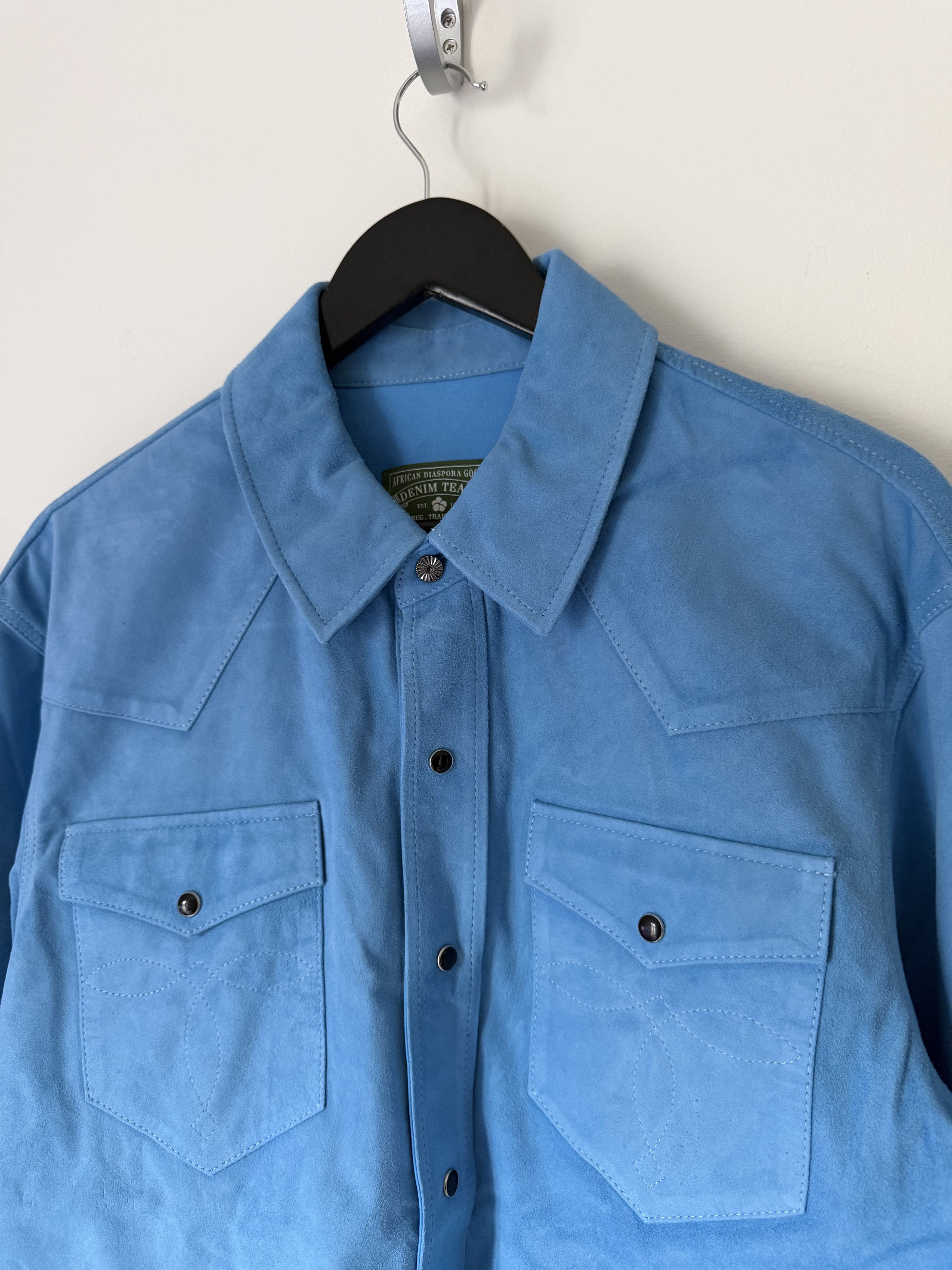 DENIM TEARS Denim Tears Suede Shirt in Blue Size US L / EU 52-54 / 3 - 2 Thumbnail