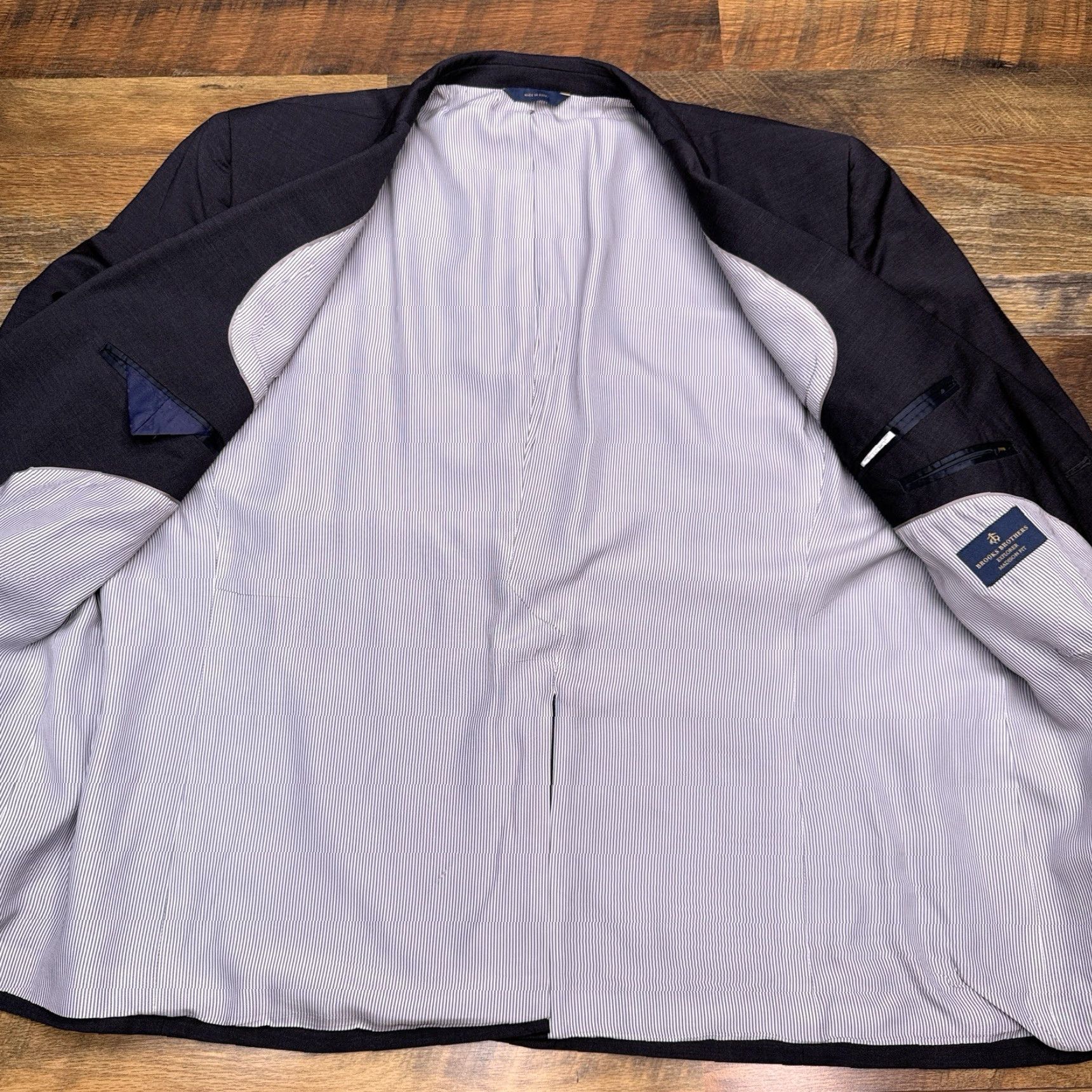 Brooks Brothers Brooks Brothers Explorer Madison Fit Suit Jacket 50R Gray Wool Stretch Blazer Size 50R - 3 Thumbnail